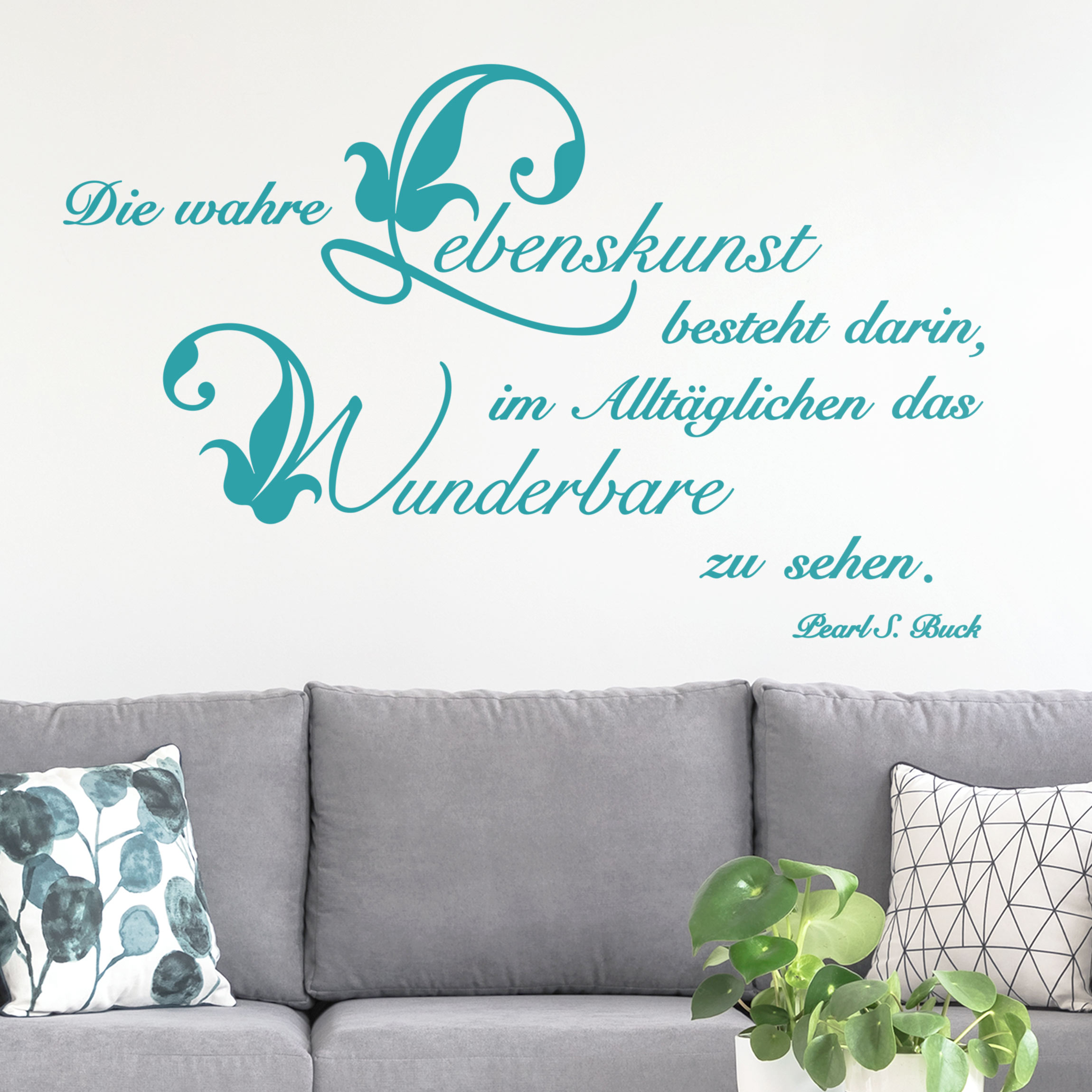 Wandtattoo Die wahre Lebenskunst… mit Ranken
