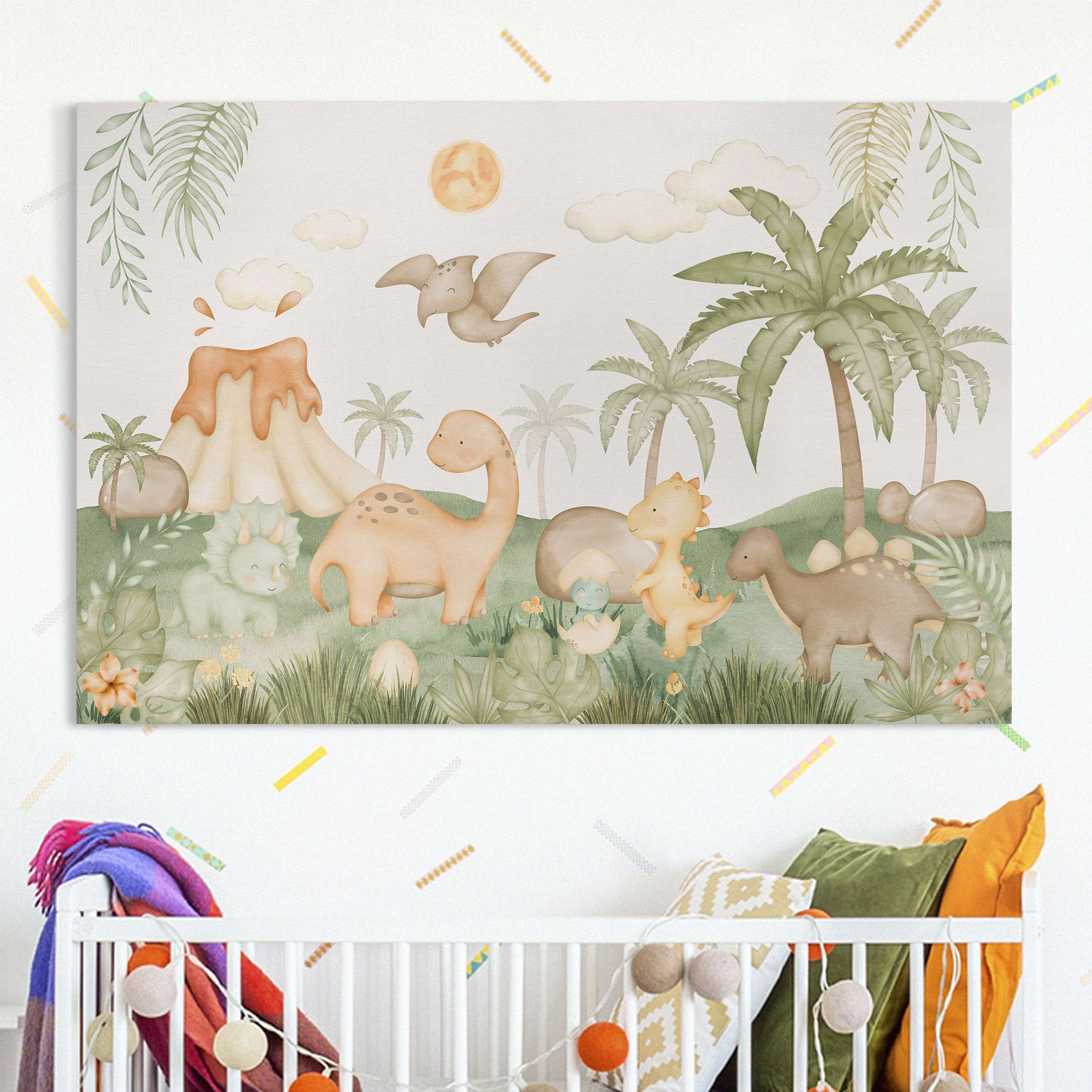 Leinwandbild Dino Baby Welt