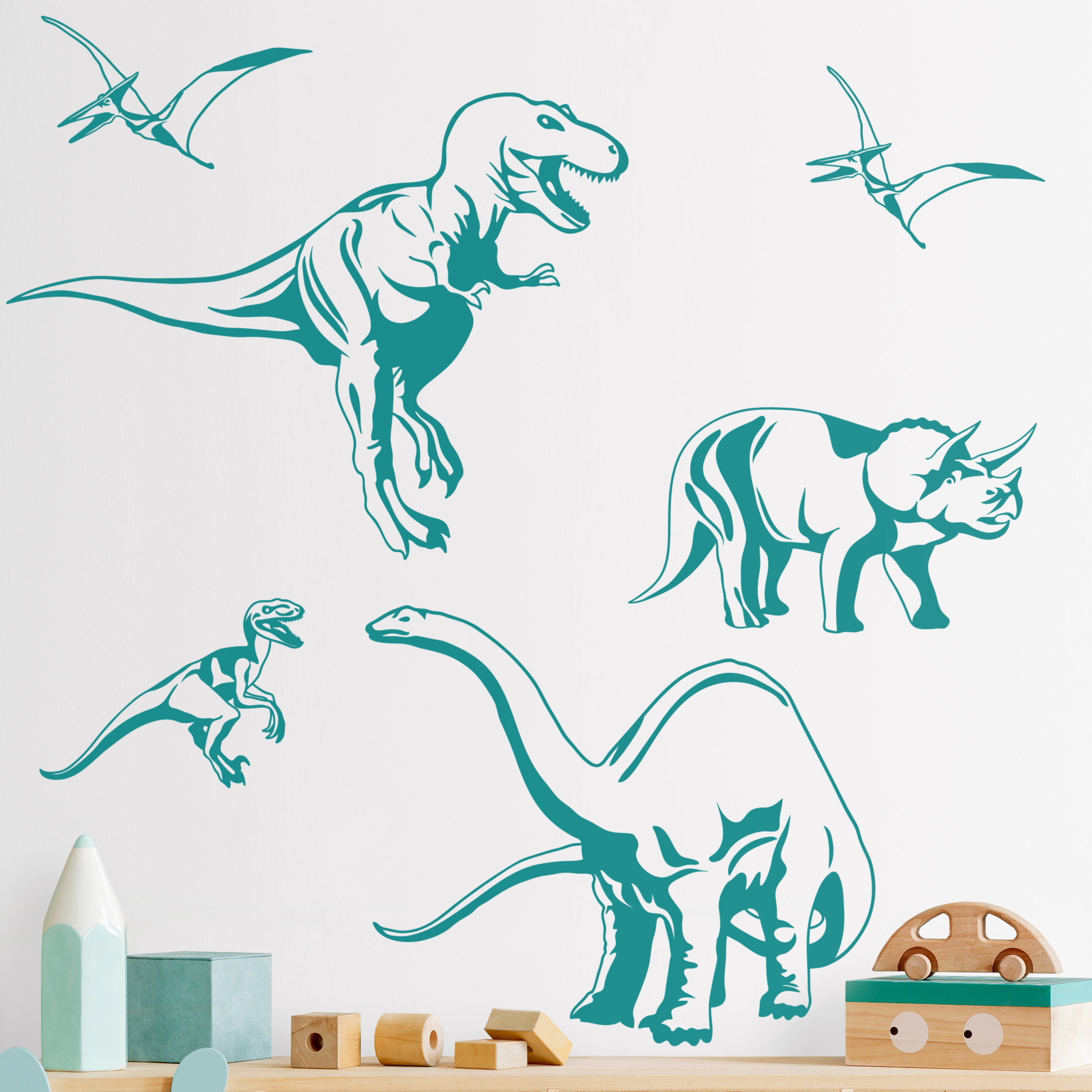 Wandtattoo 6-teilig Dino Set