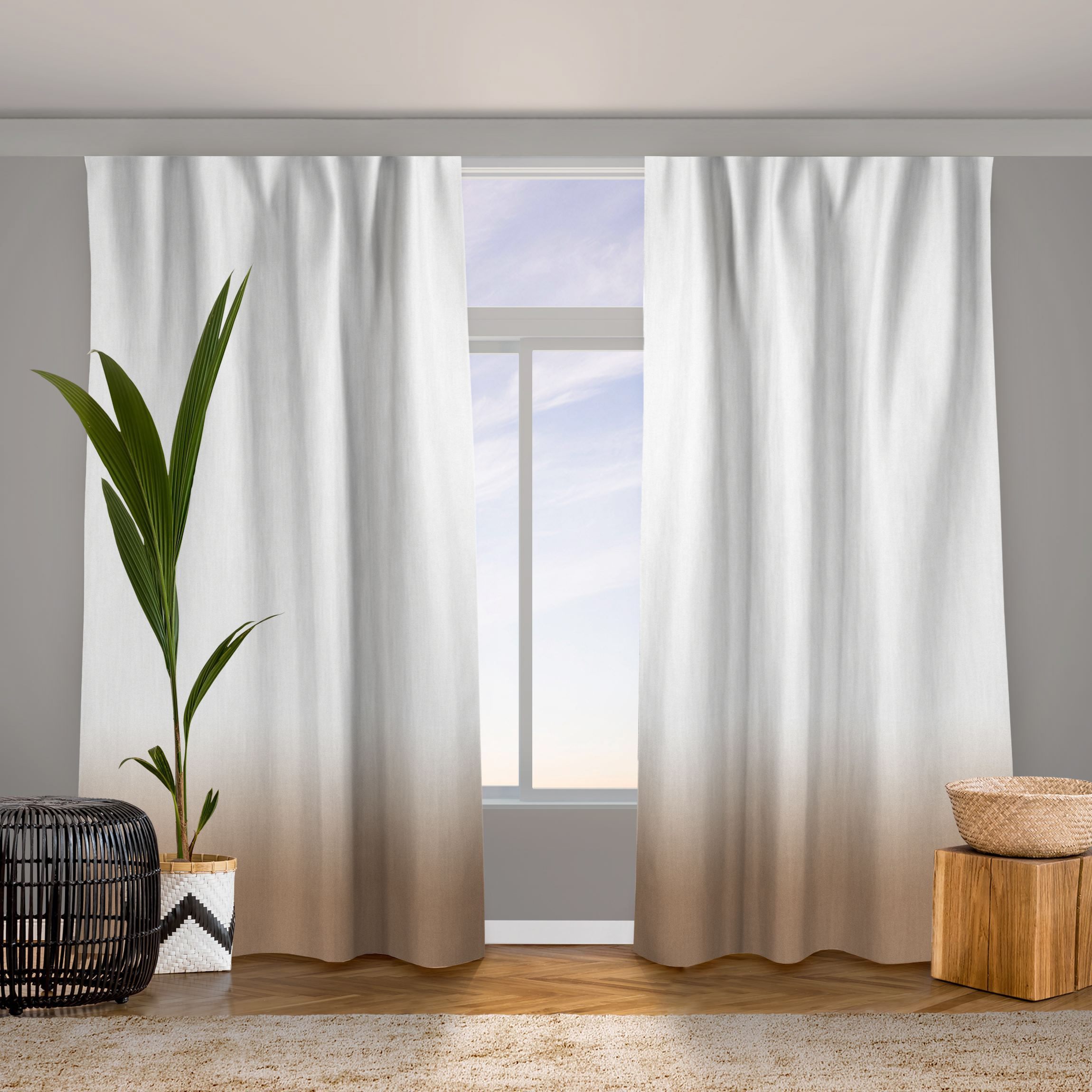 Vorhang Dip-Dye Beige