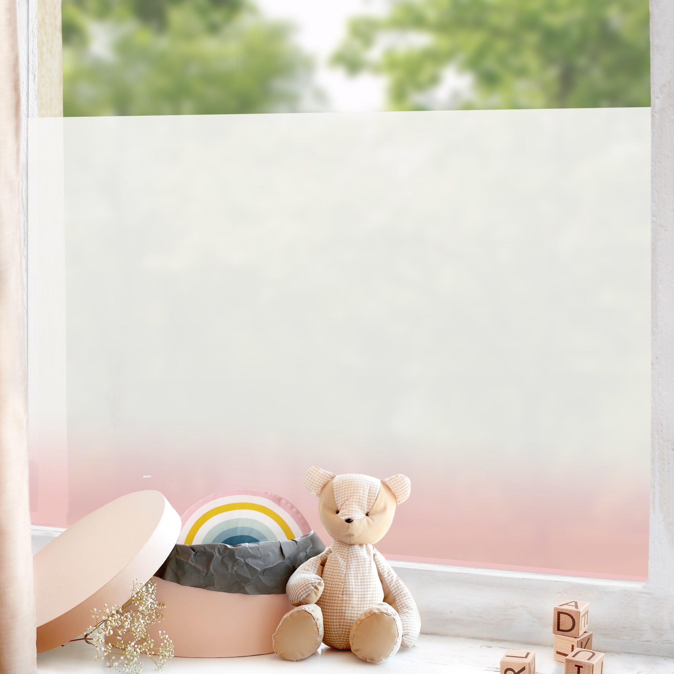 Fensterfolie Dip-Dye Blasses Pink