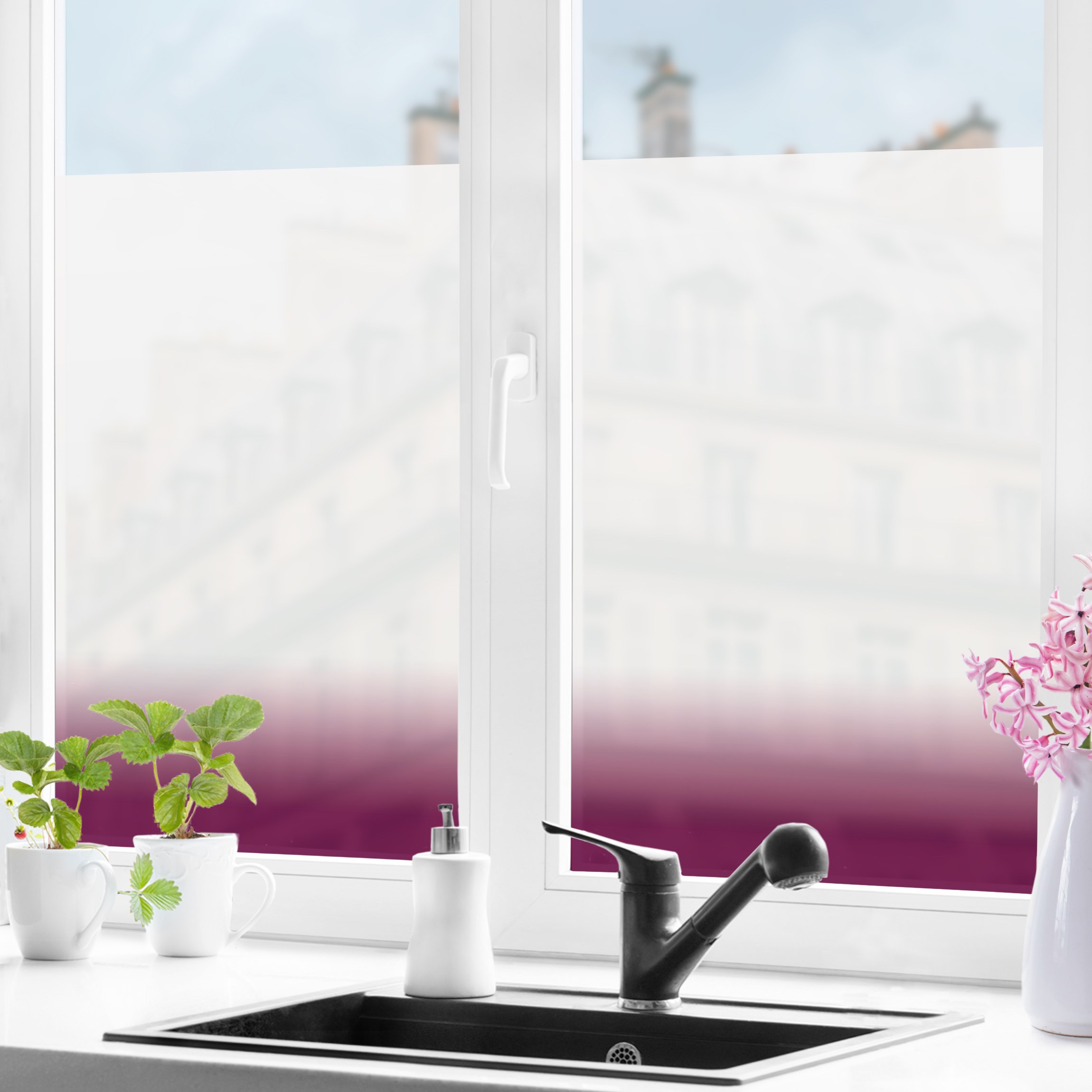 Fensterfolie Dip-Dye Fuchsia