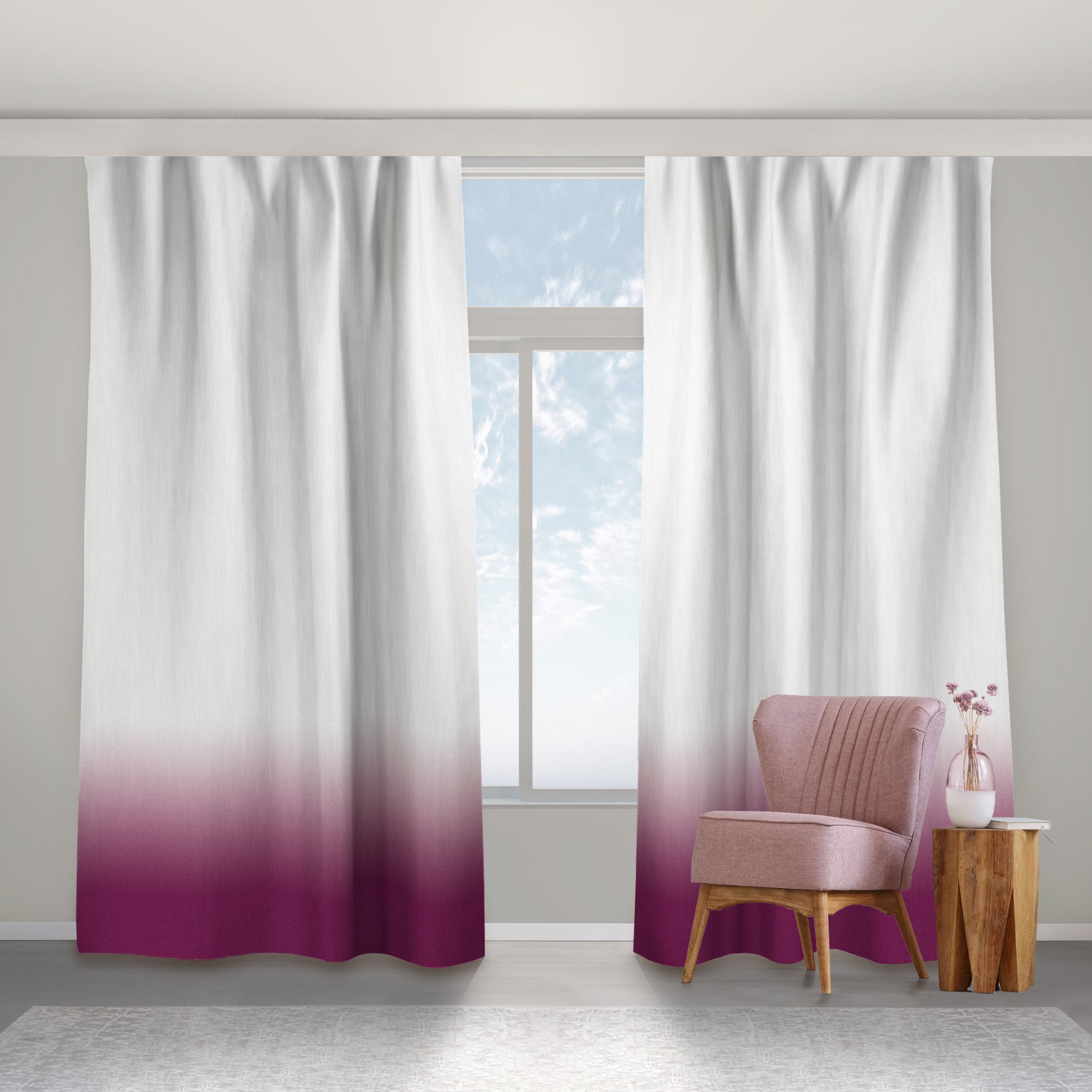 Vorhang Dip-Dye Fuchsia
