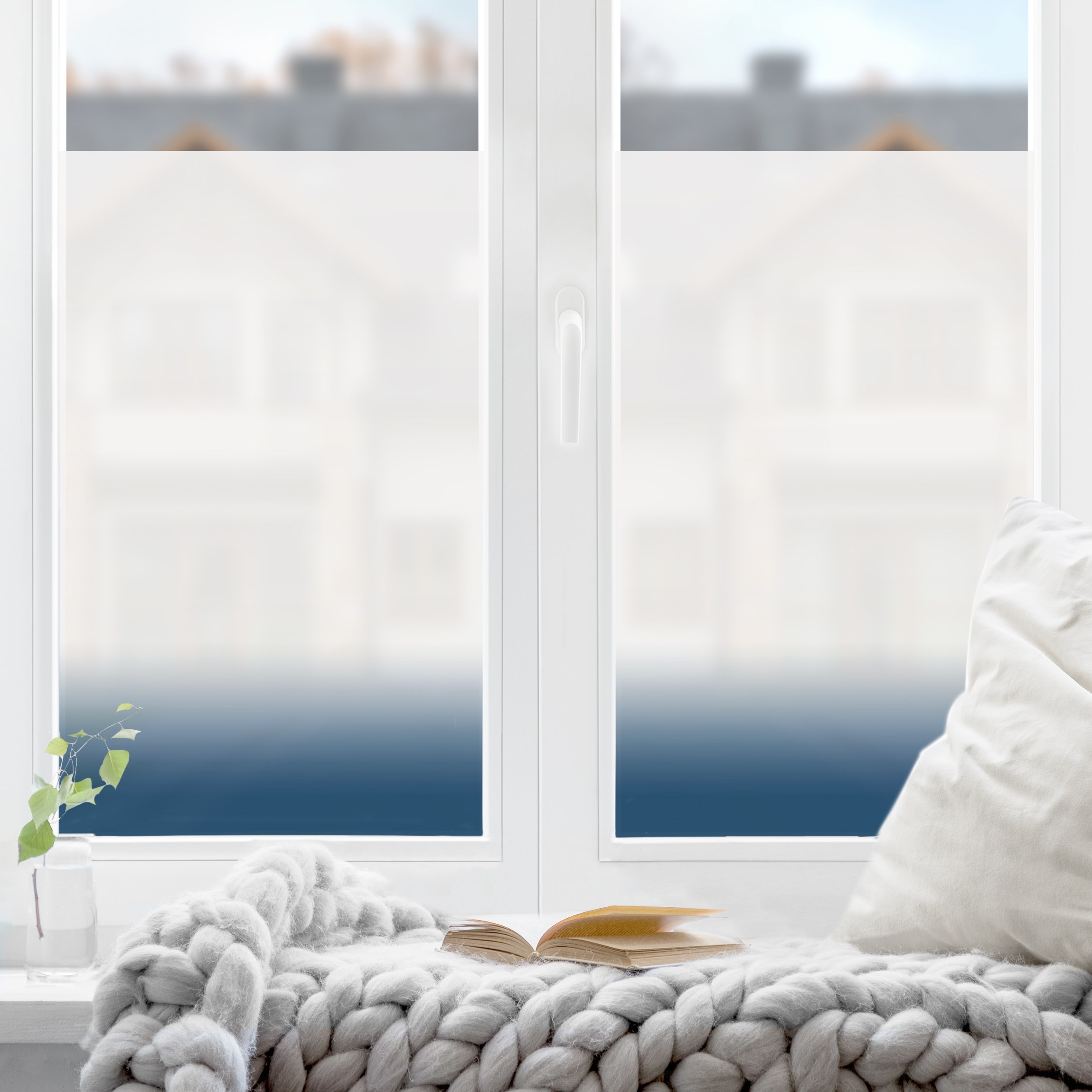 Fensterfolie Dip-Dye Ozeanblau