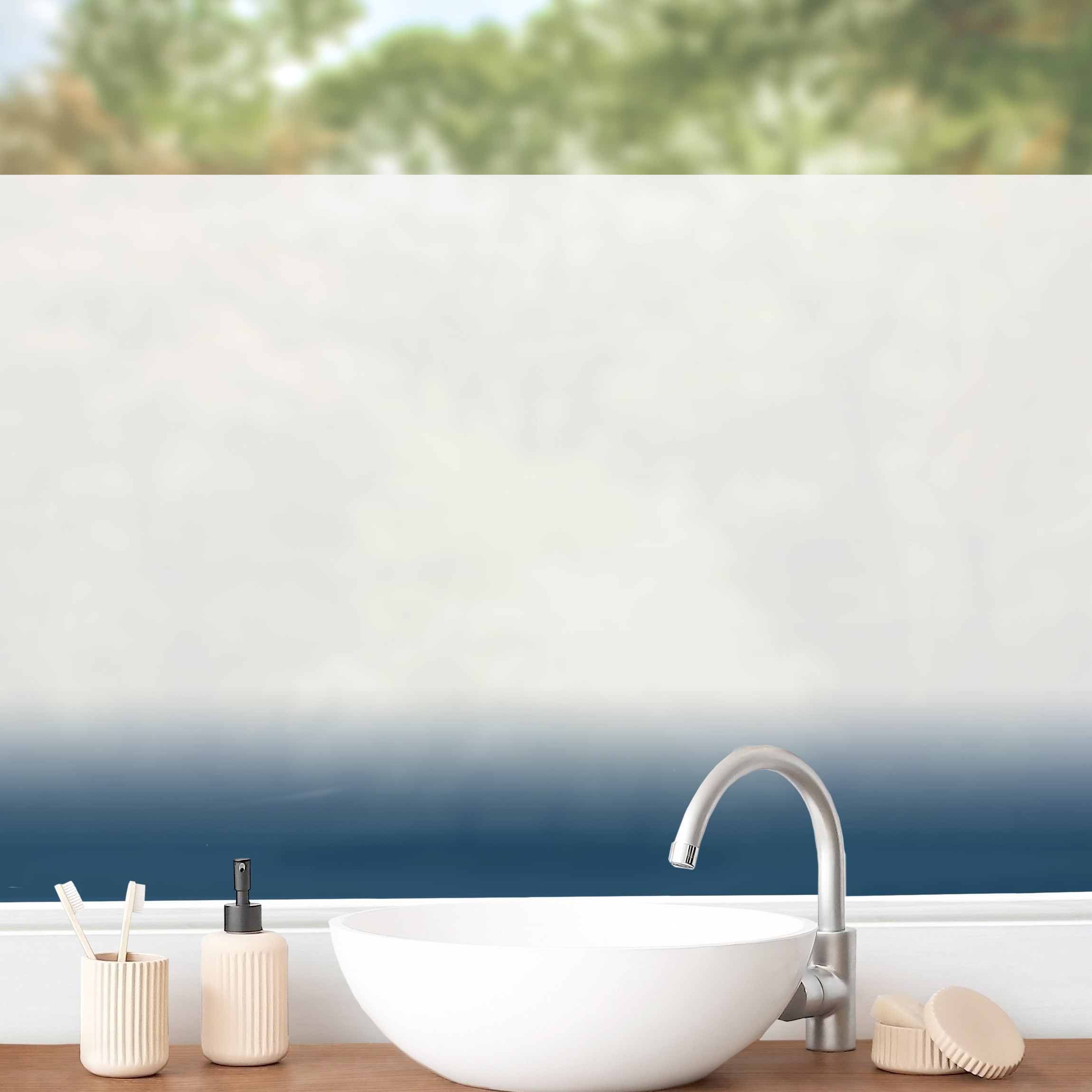 Fensterfolie Dip-Dye Ozeanblau