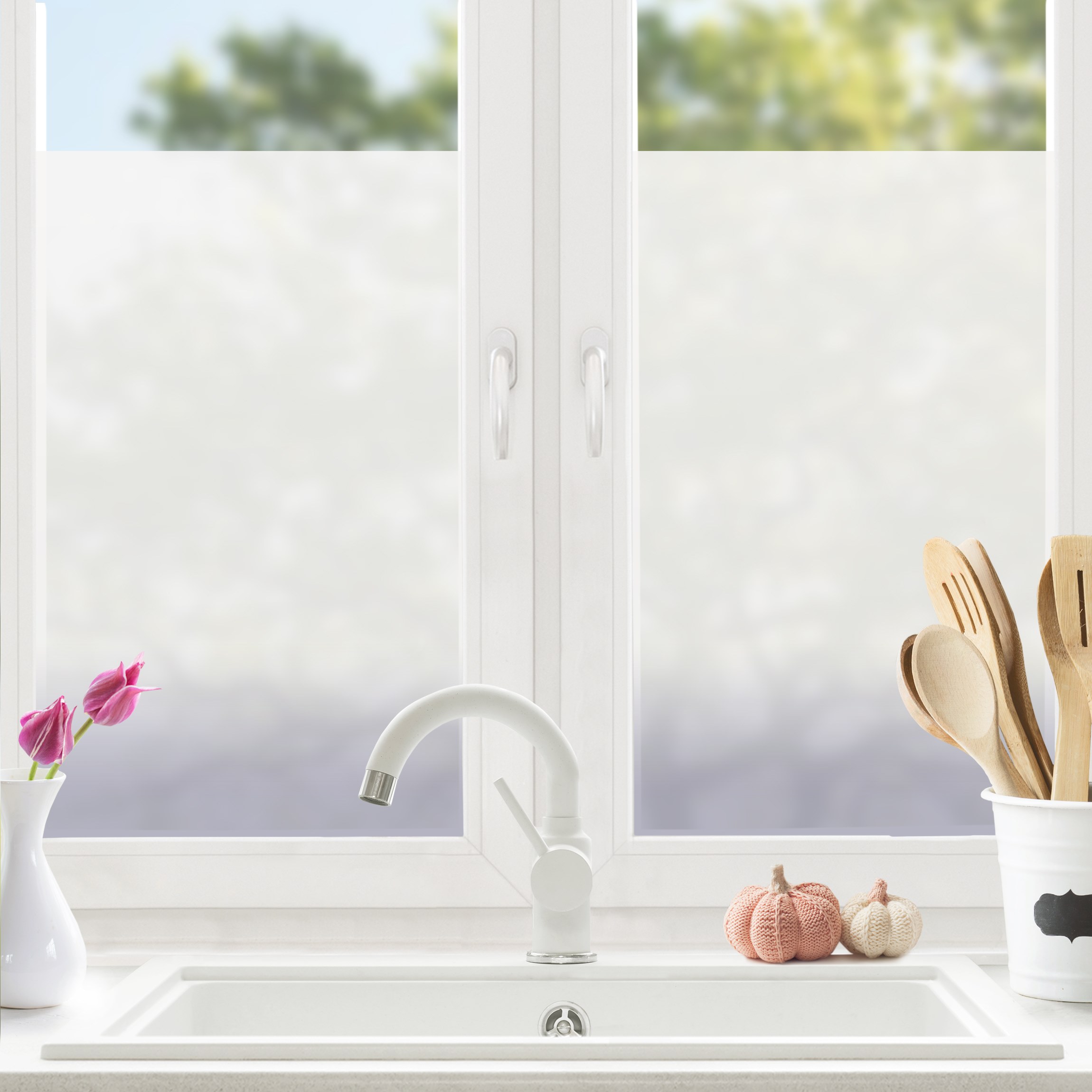 Fensterfolie Dip-Dye Pastell graues Violett