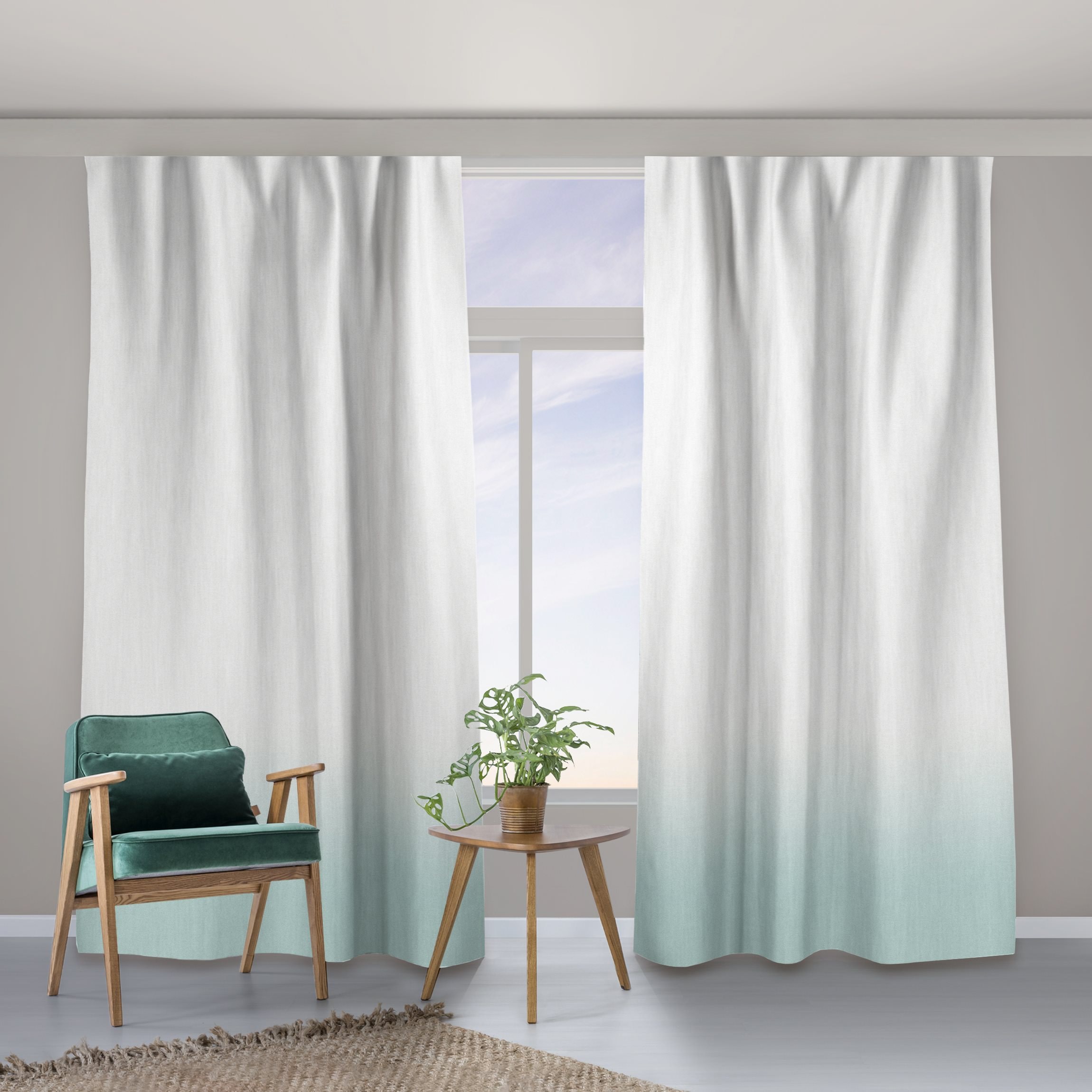 Vorhang Dip-Dye Pastell Mint