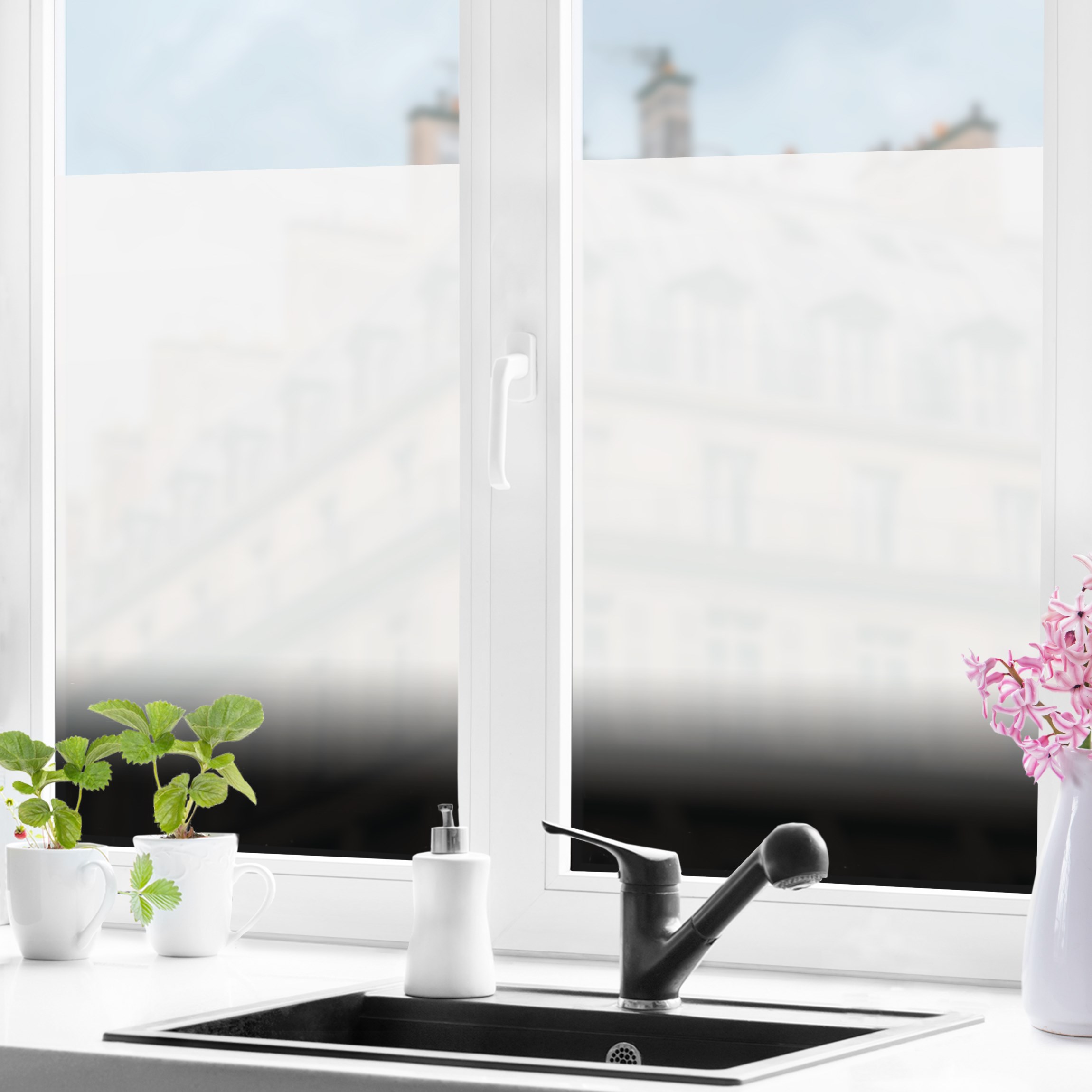 Fensterfolie Dip-Dye Tiefschwarz