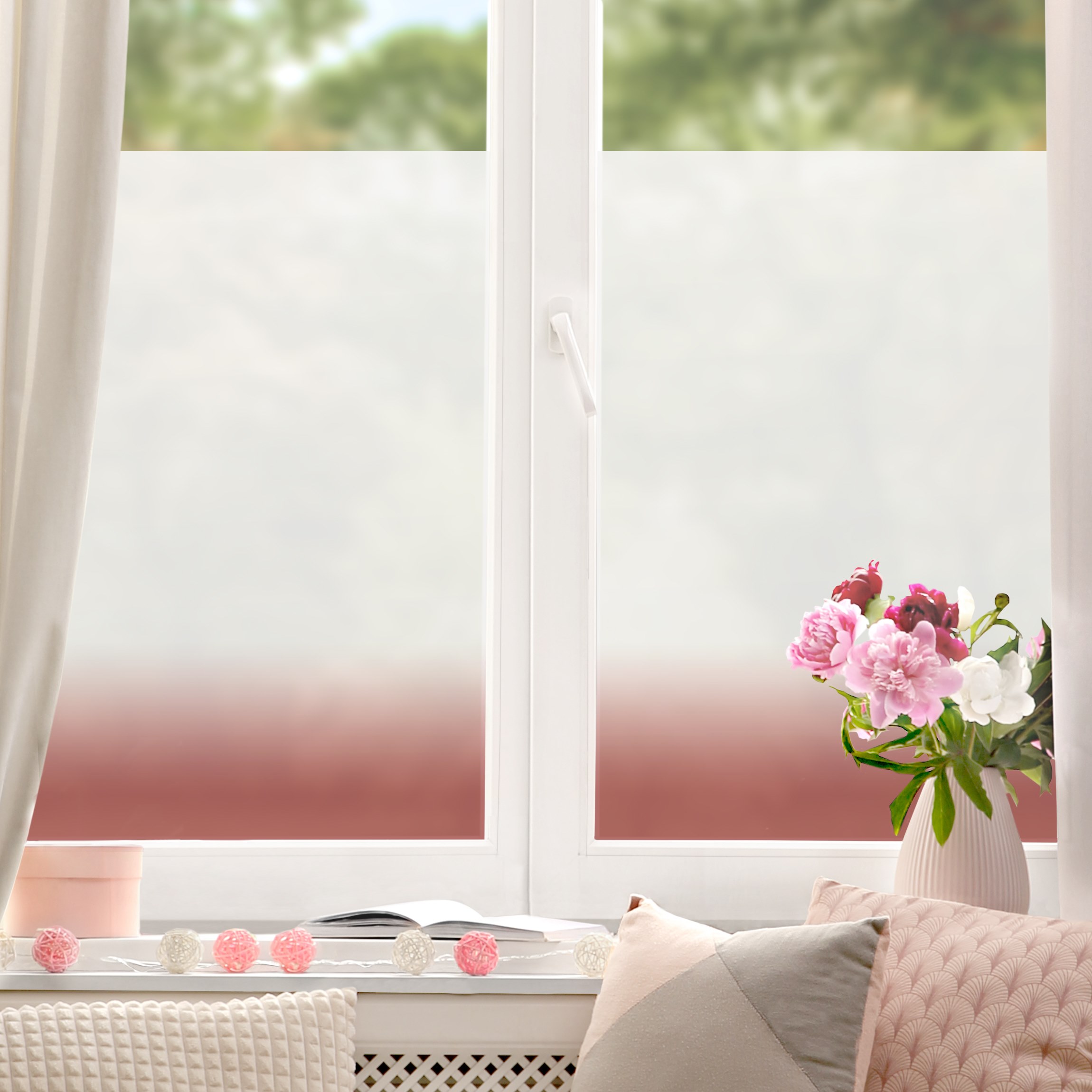 Fensterfolie Dip-Dye Vintage Rot