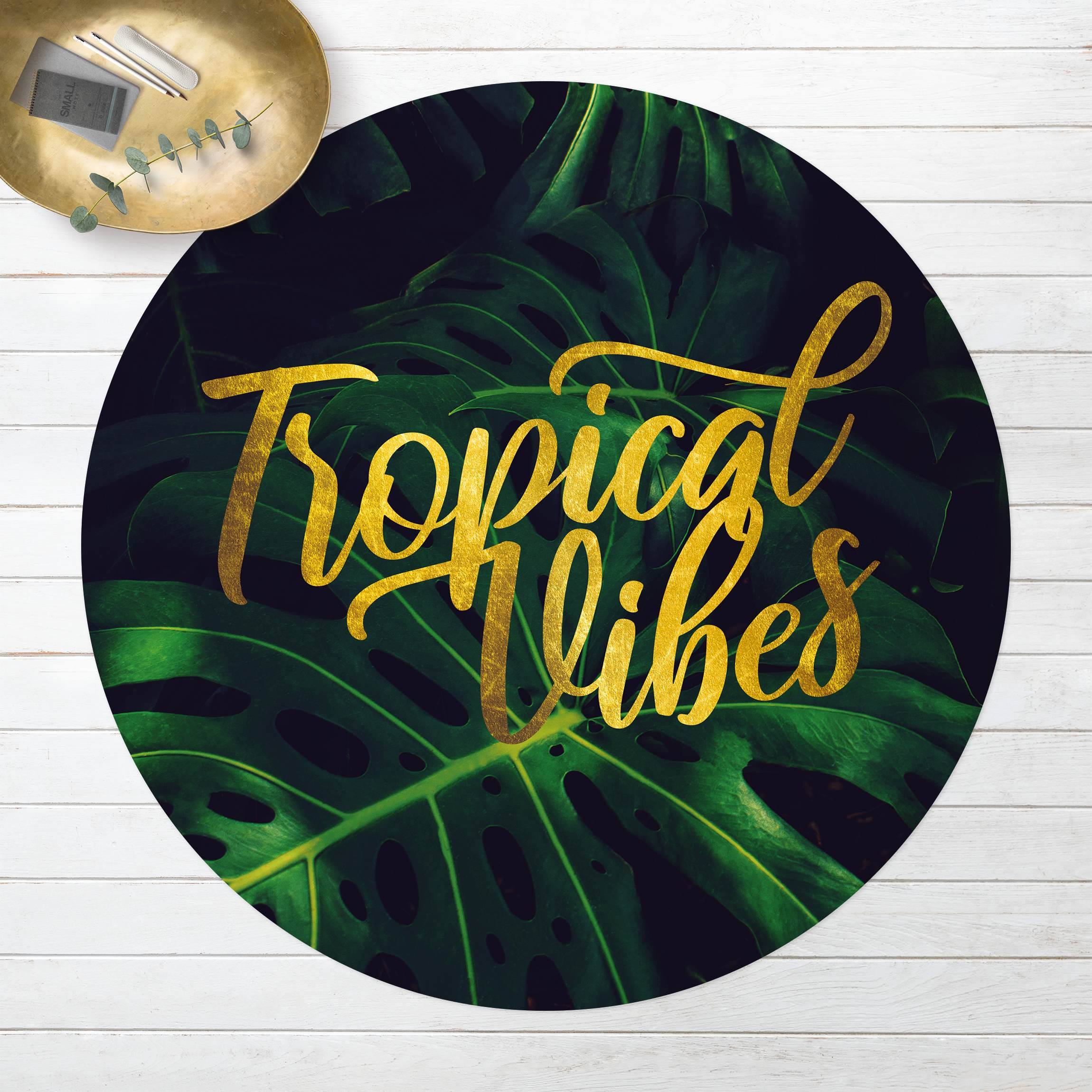 Runder Vinyl-Teppich Dschungel - Tropical Vibes