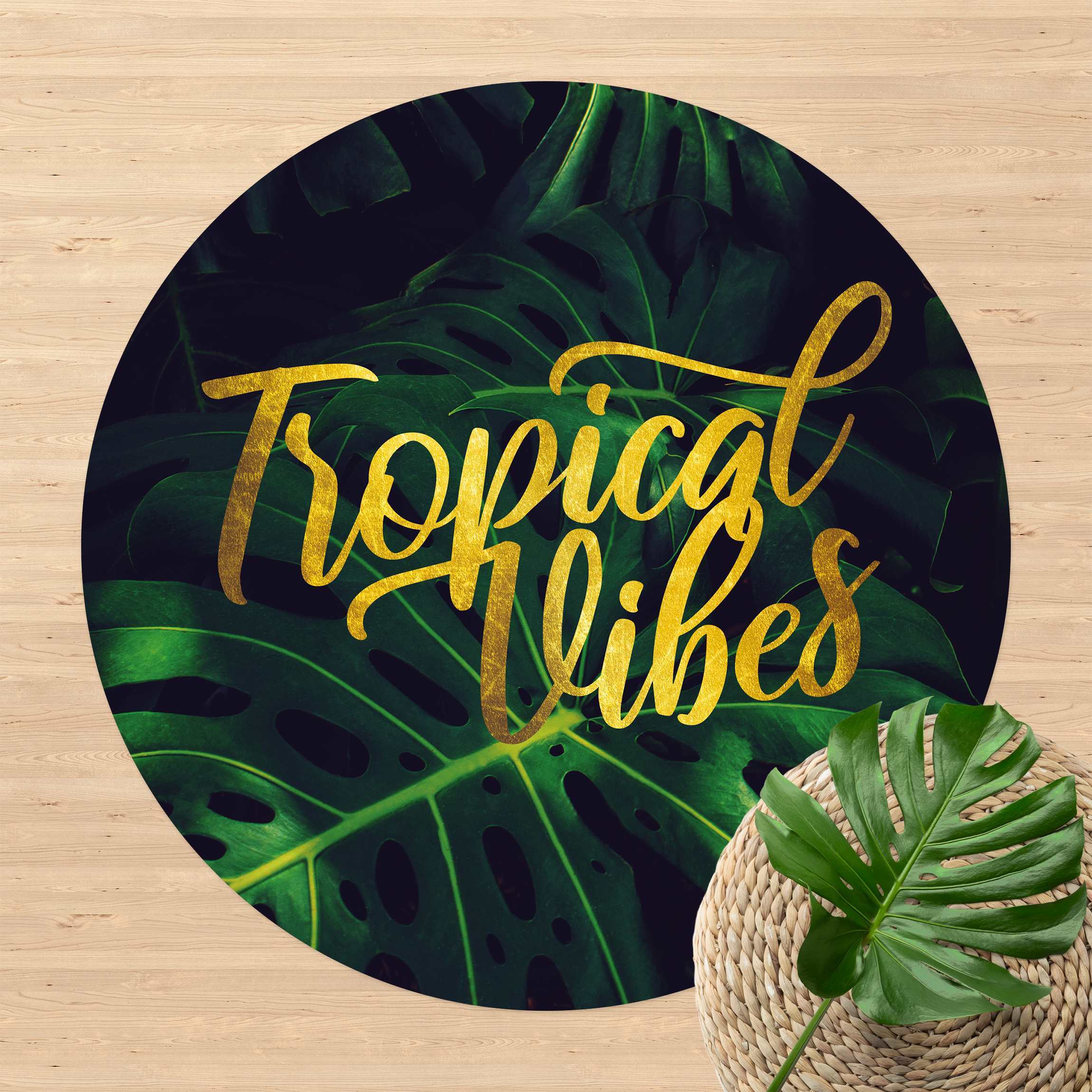 Runder Vinyl-Teppich Dschungel - Tropical Vibes