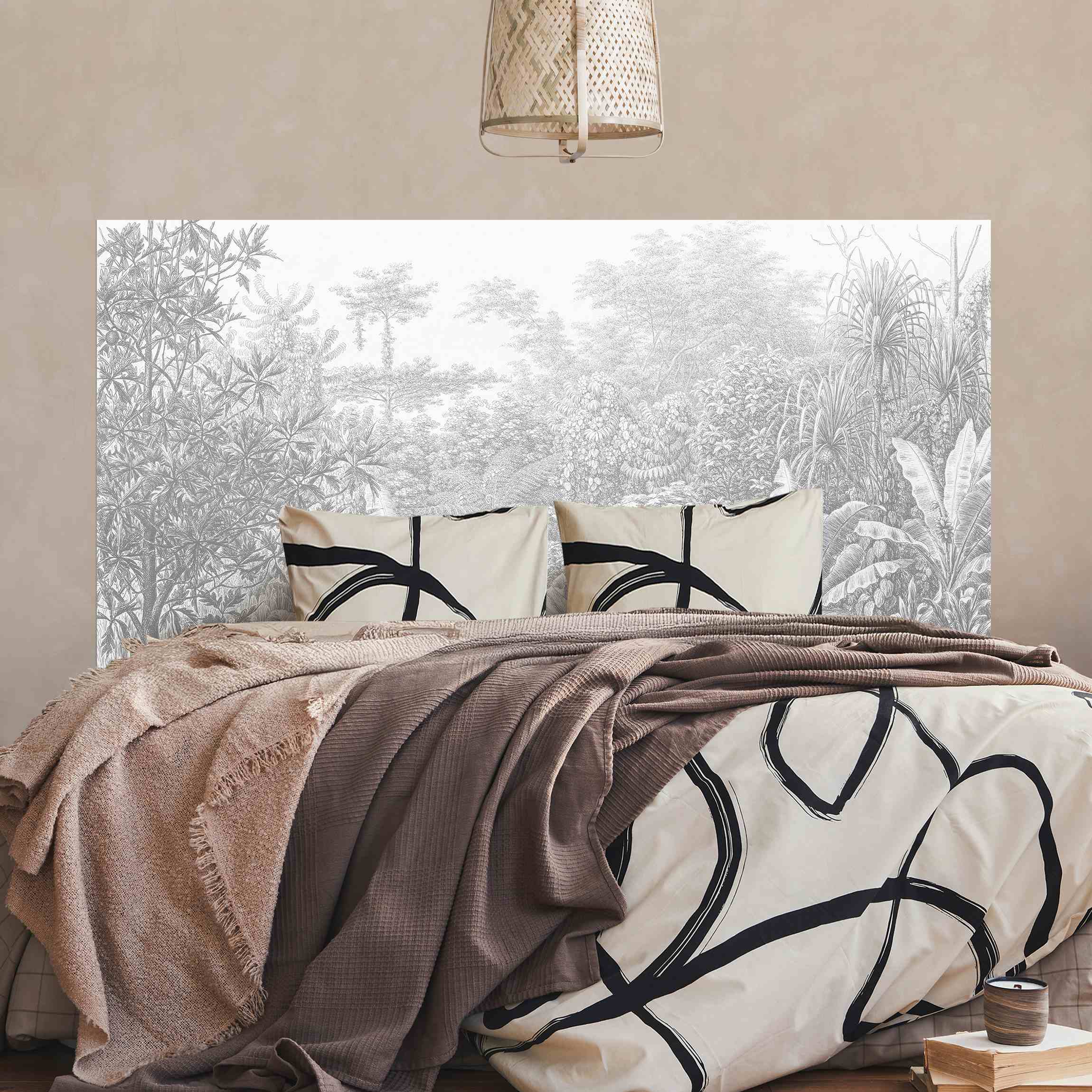 Kopfteil Bett Dschungel Kupferstich