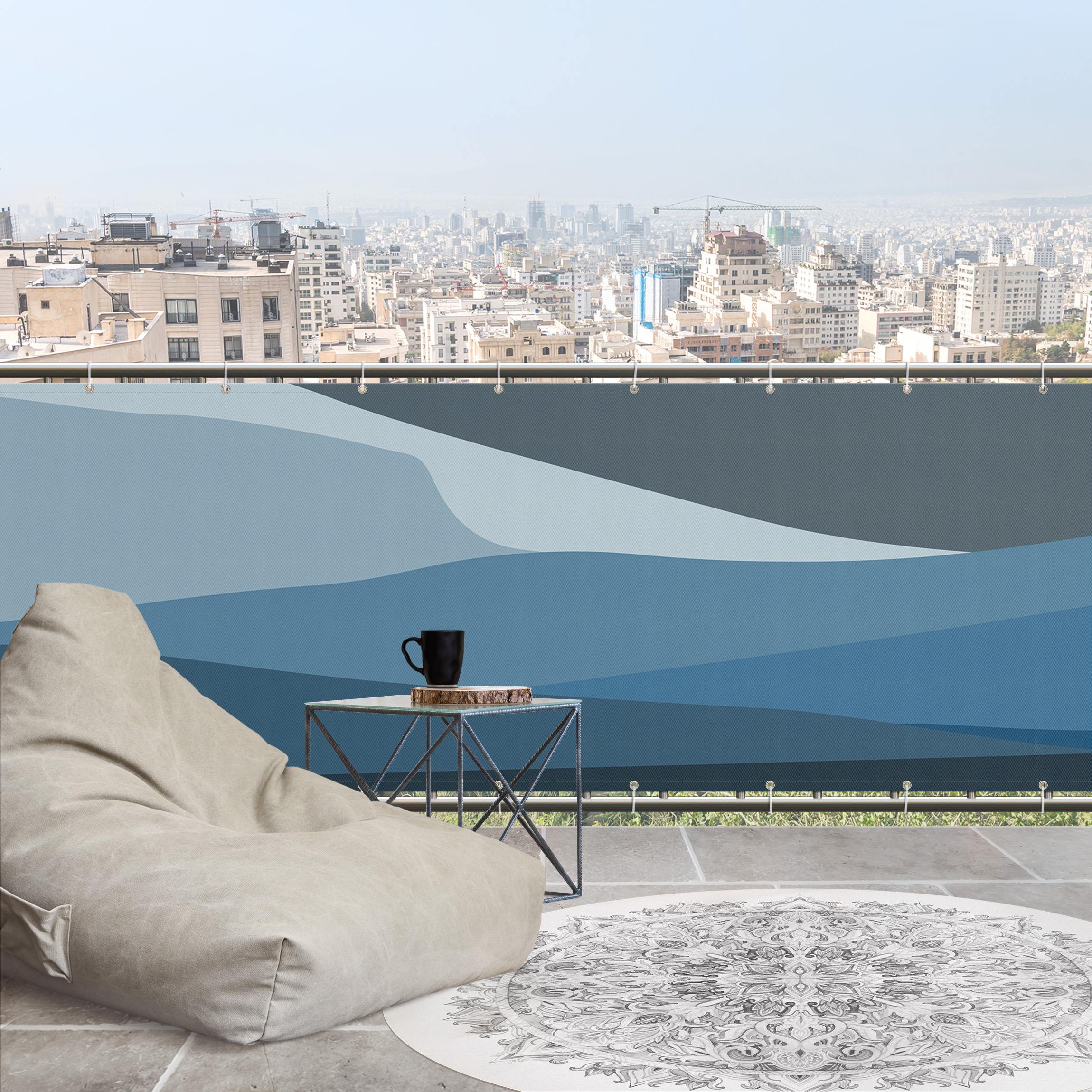 Balkon Sichtschutz Dünen im Abendlicht