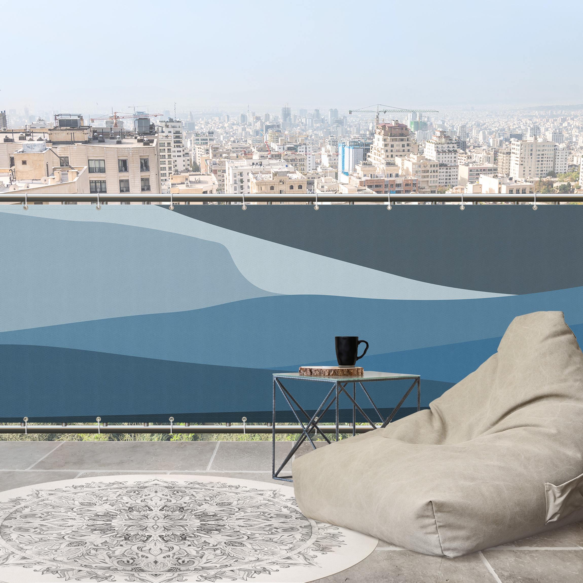 Balkon Sichtschutz Dünen im Abendlicht