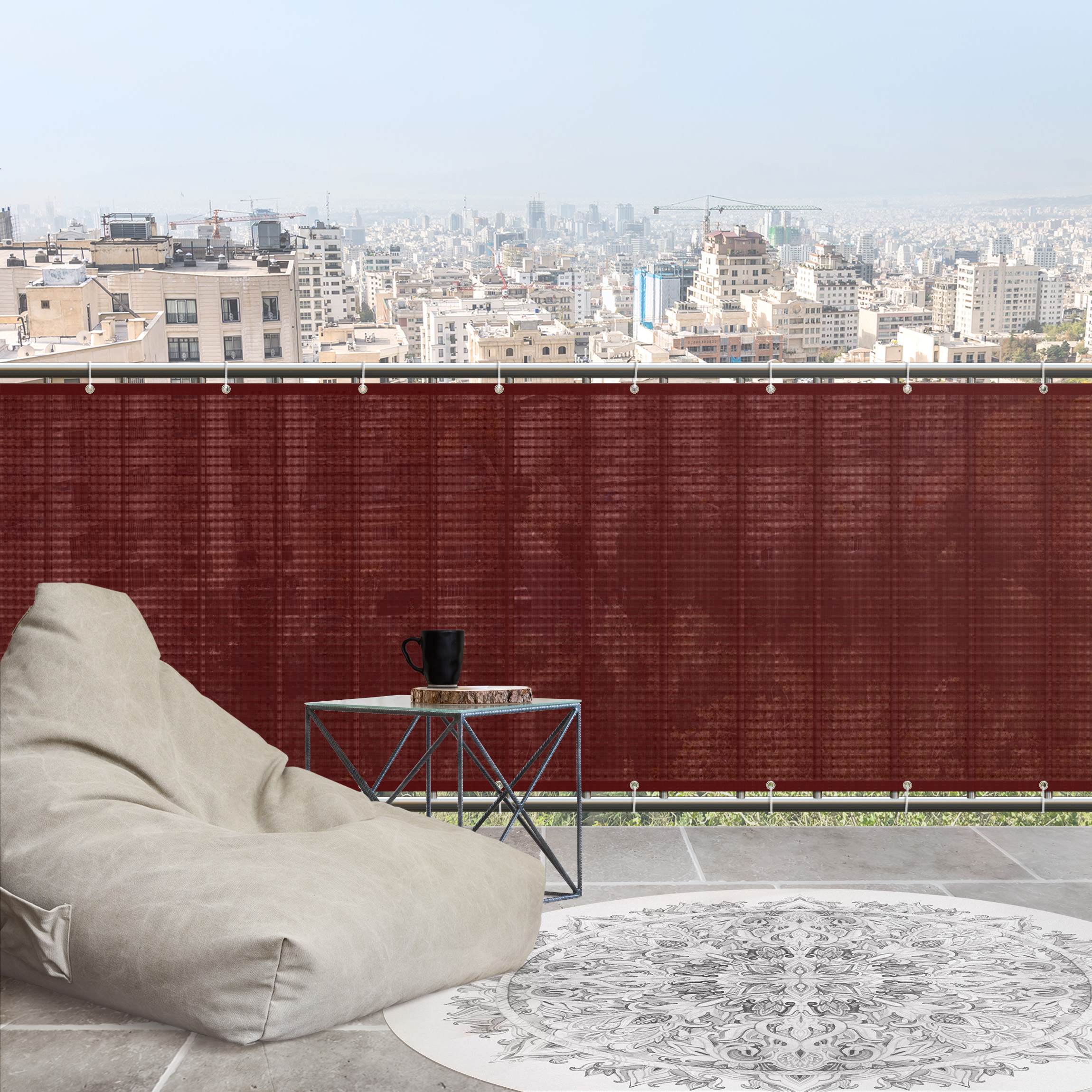 Balkon Sichtschutz Dunkel Rot