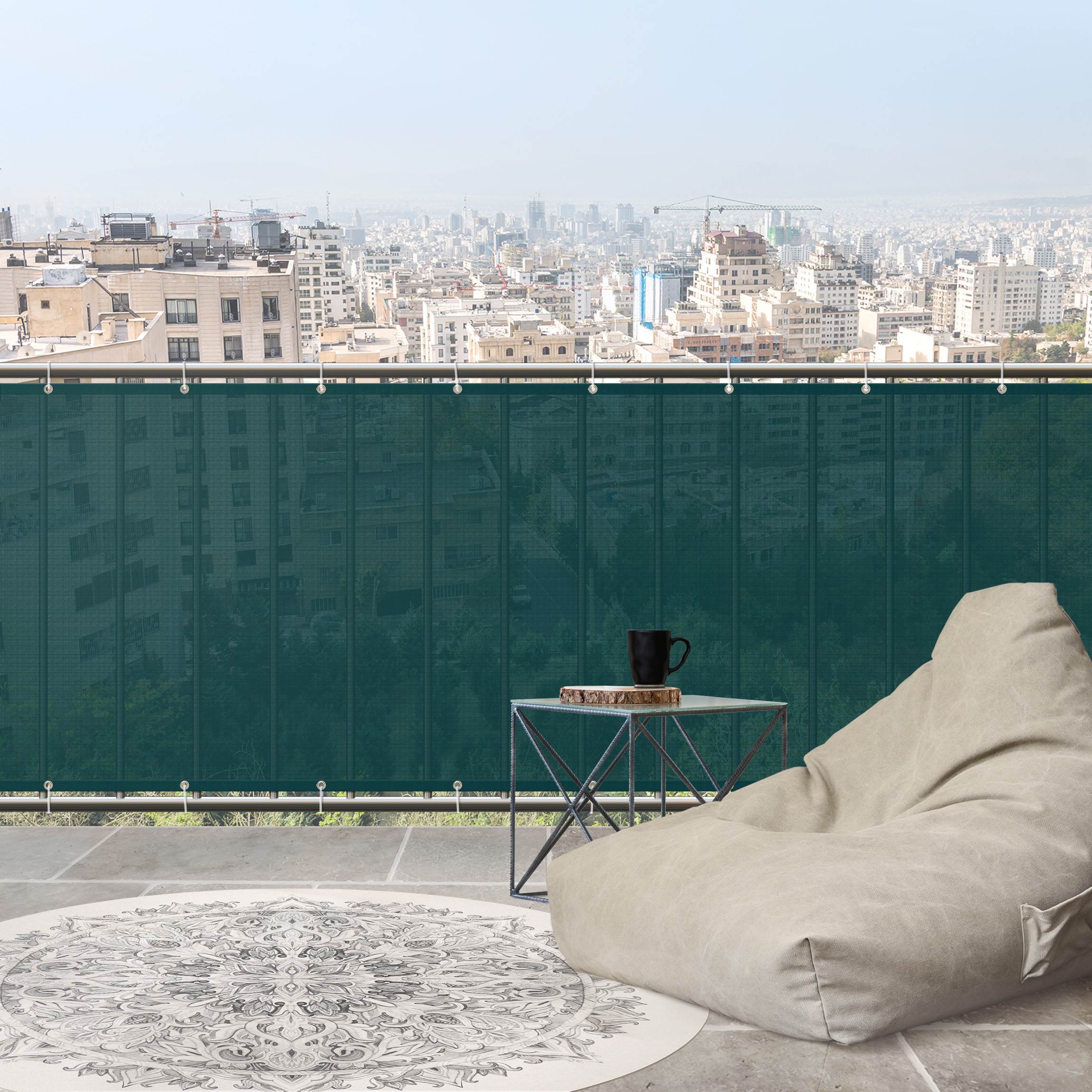 Balkon Sichtschutz Dunkle Jade