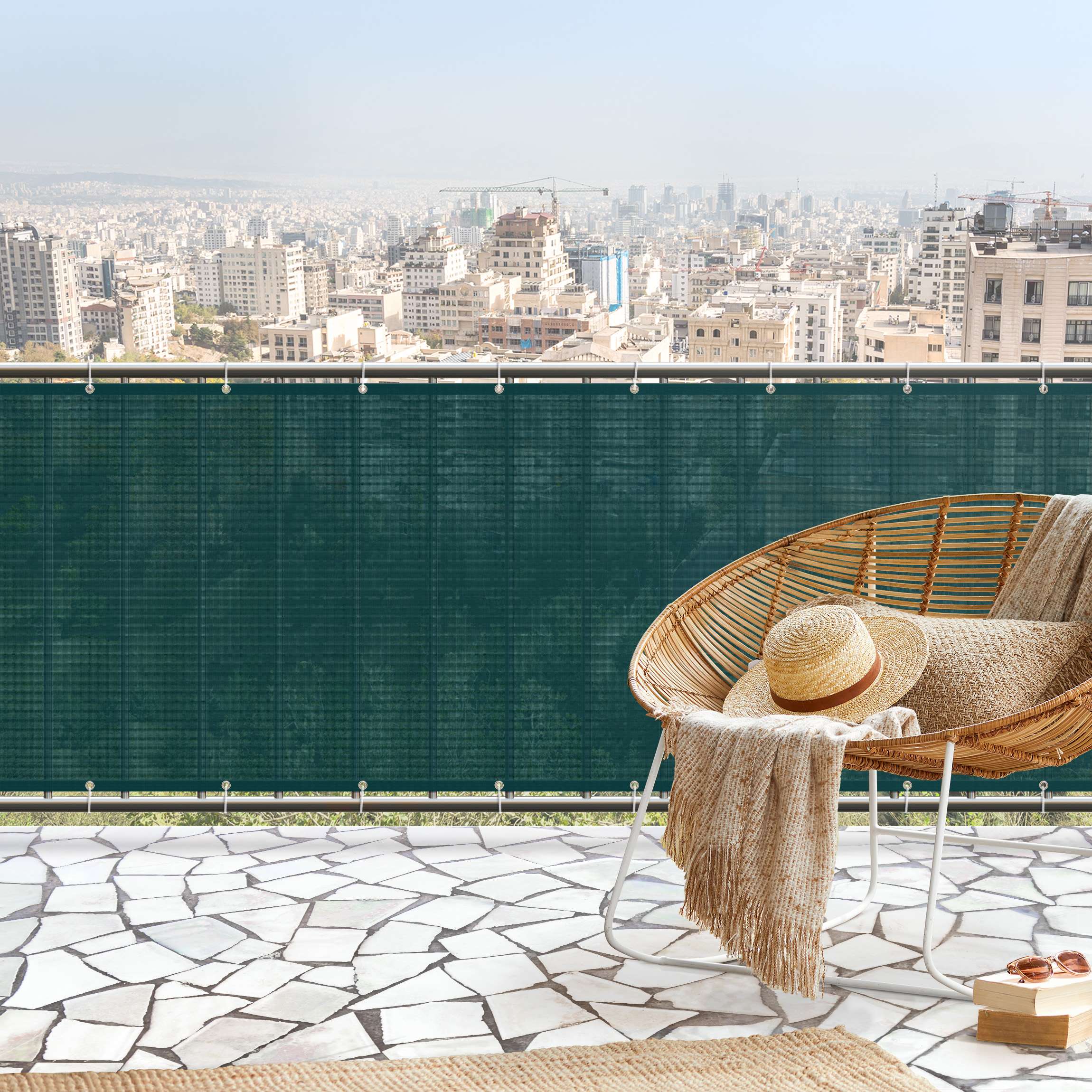 Balkon Sichtschutz Dunkle Jade
