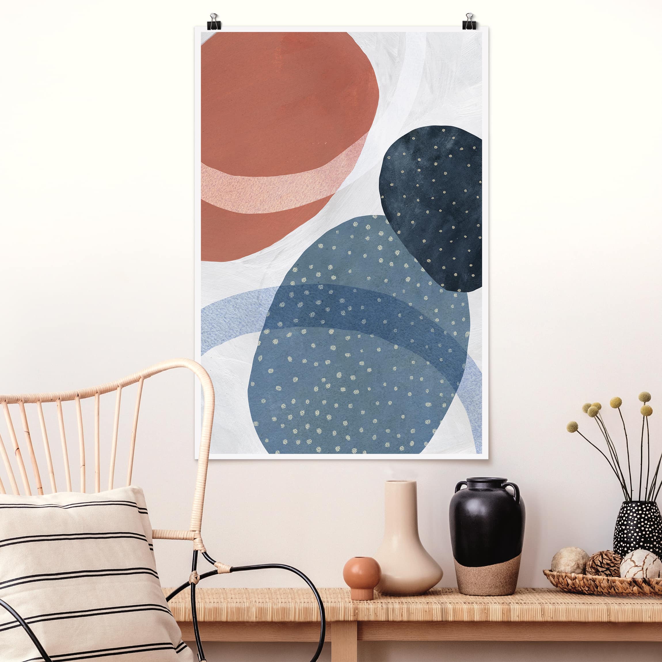 Poster - Hochformat Orbit mit Punkten II