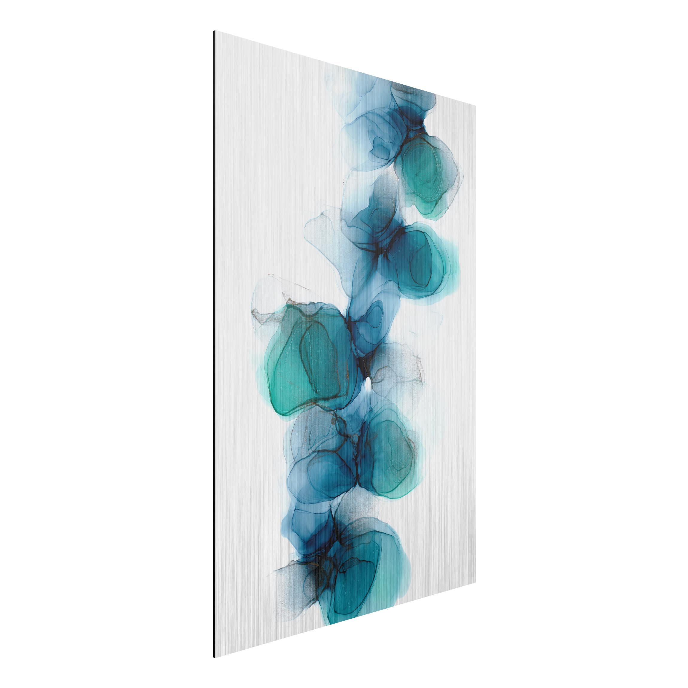 Alu-Dibond Outdoor Bild Wilde Blüten in Blau und Gold