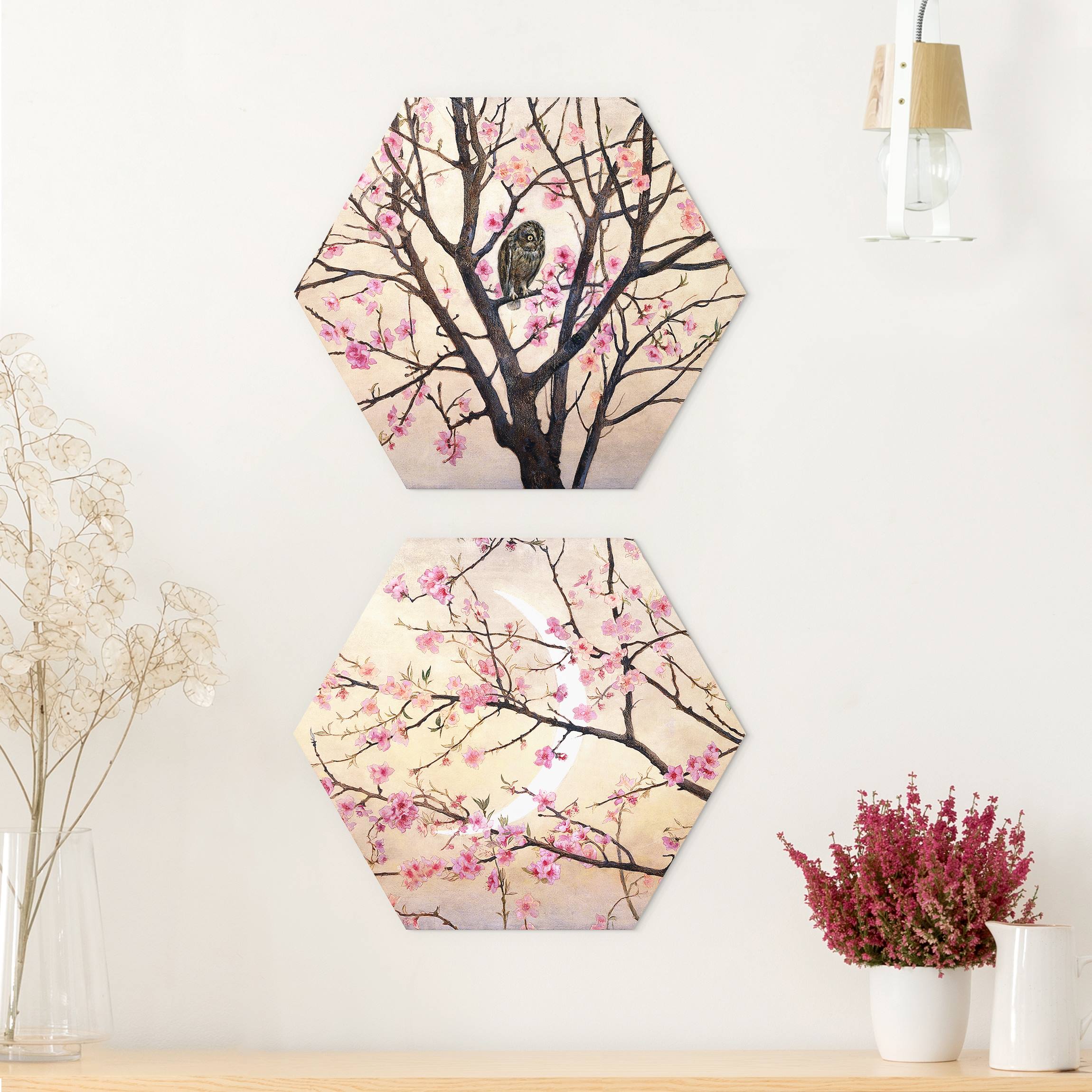 2-teiliges Hexagon-Alu-Dibond Bild Charles Caryl Coleman - Frühling
