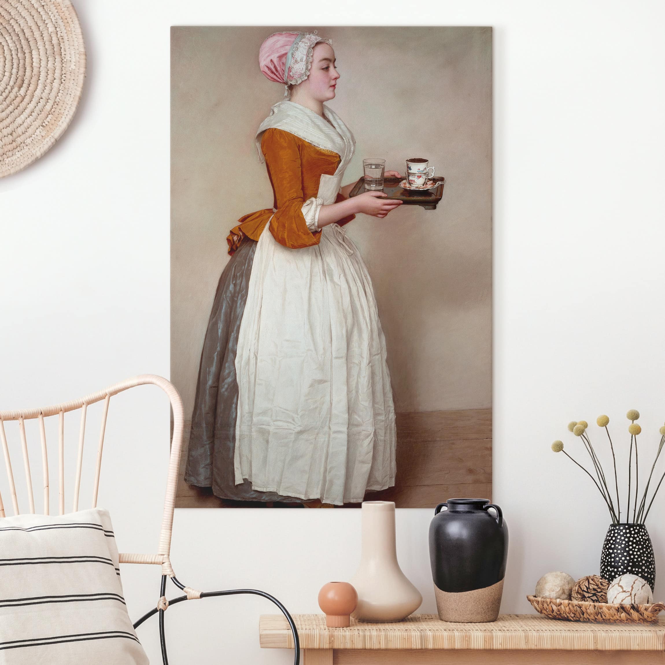 Leinwandbild - Hochformat Jean Etienne Liotard - Das Schokoladenmädchen