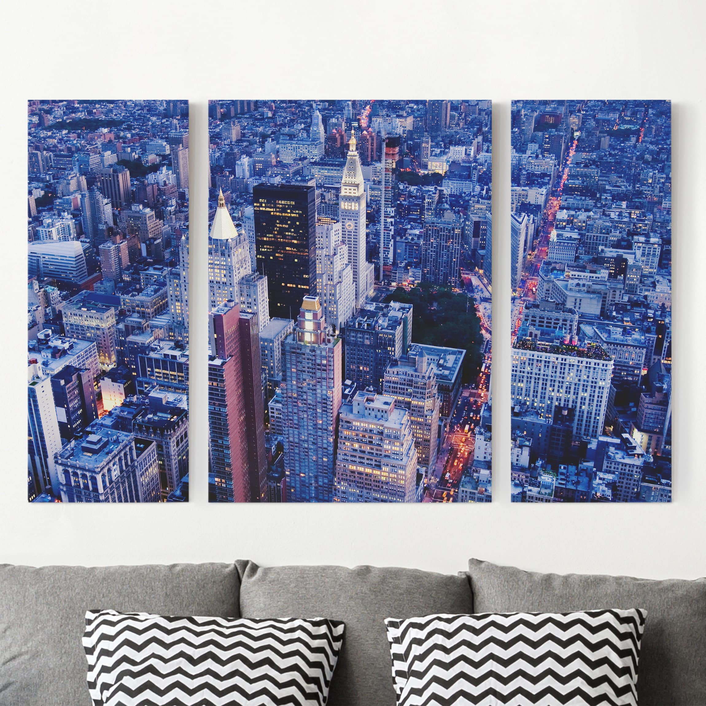 3-teiliges Leinwandbild - Querformat Big Apple