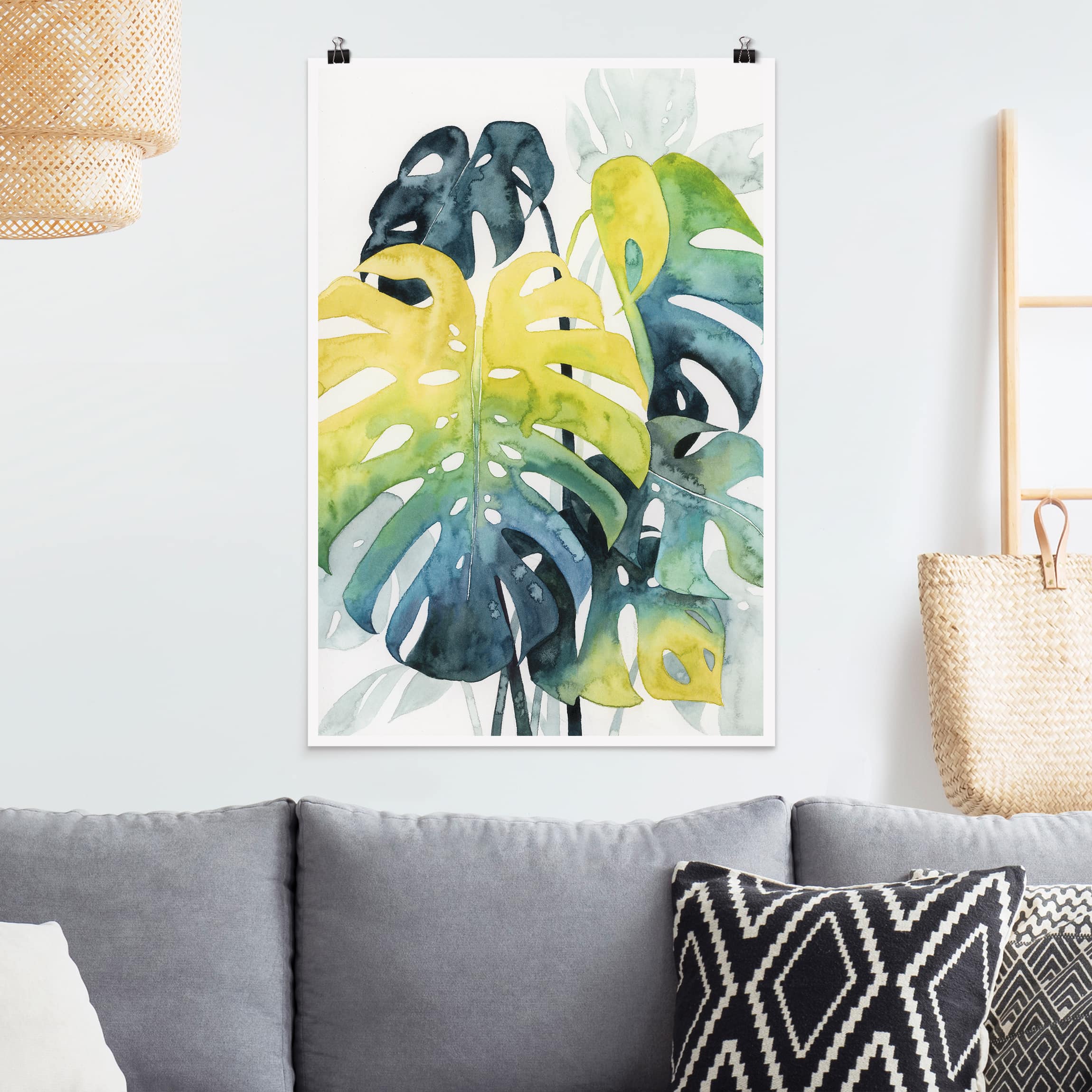 Poster - Hochformat Tropisches Blattwerk - Monstera