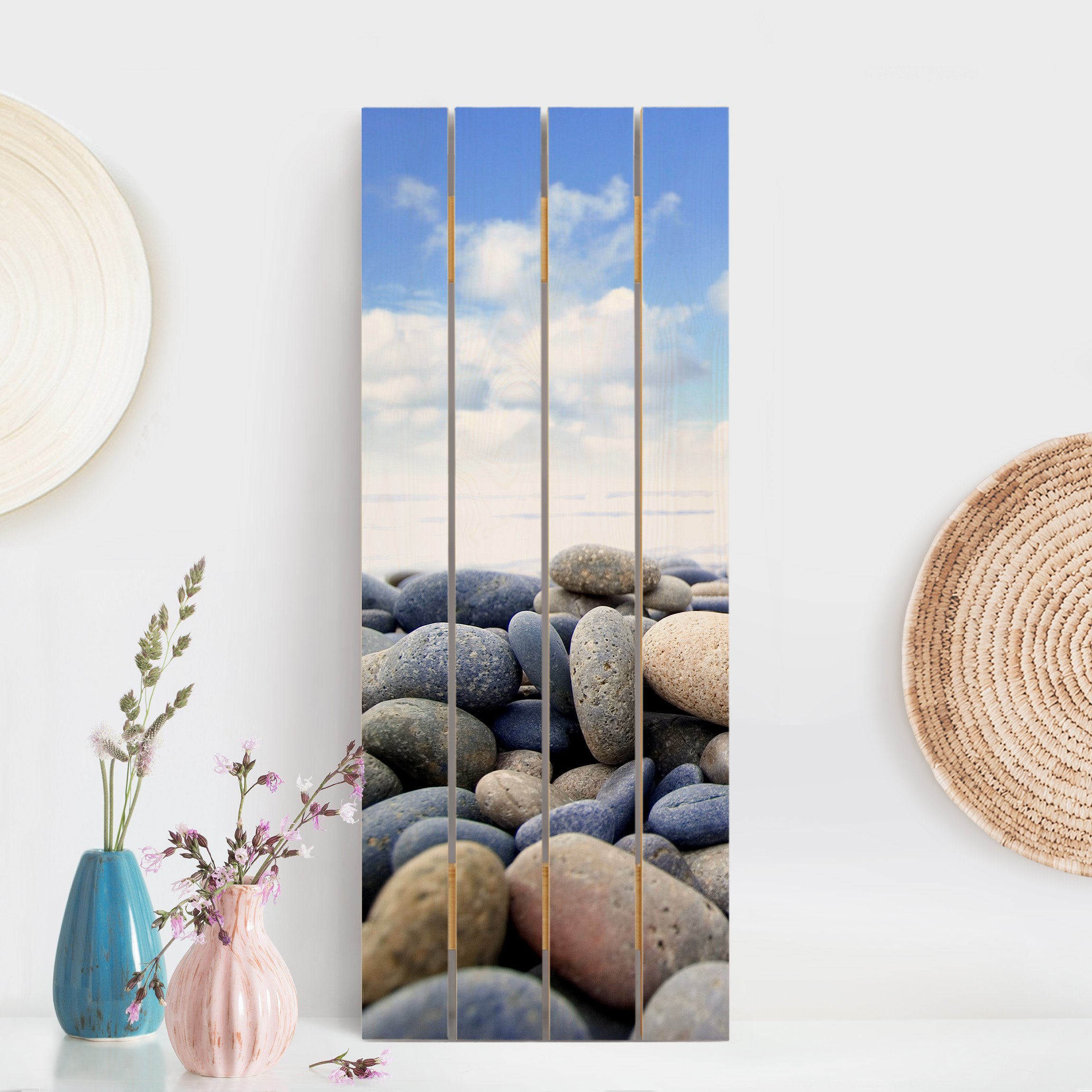 Holzbild Plankenoptik - Hochformat Garten Eden