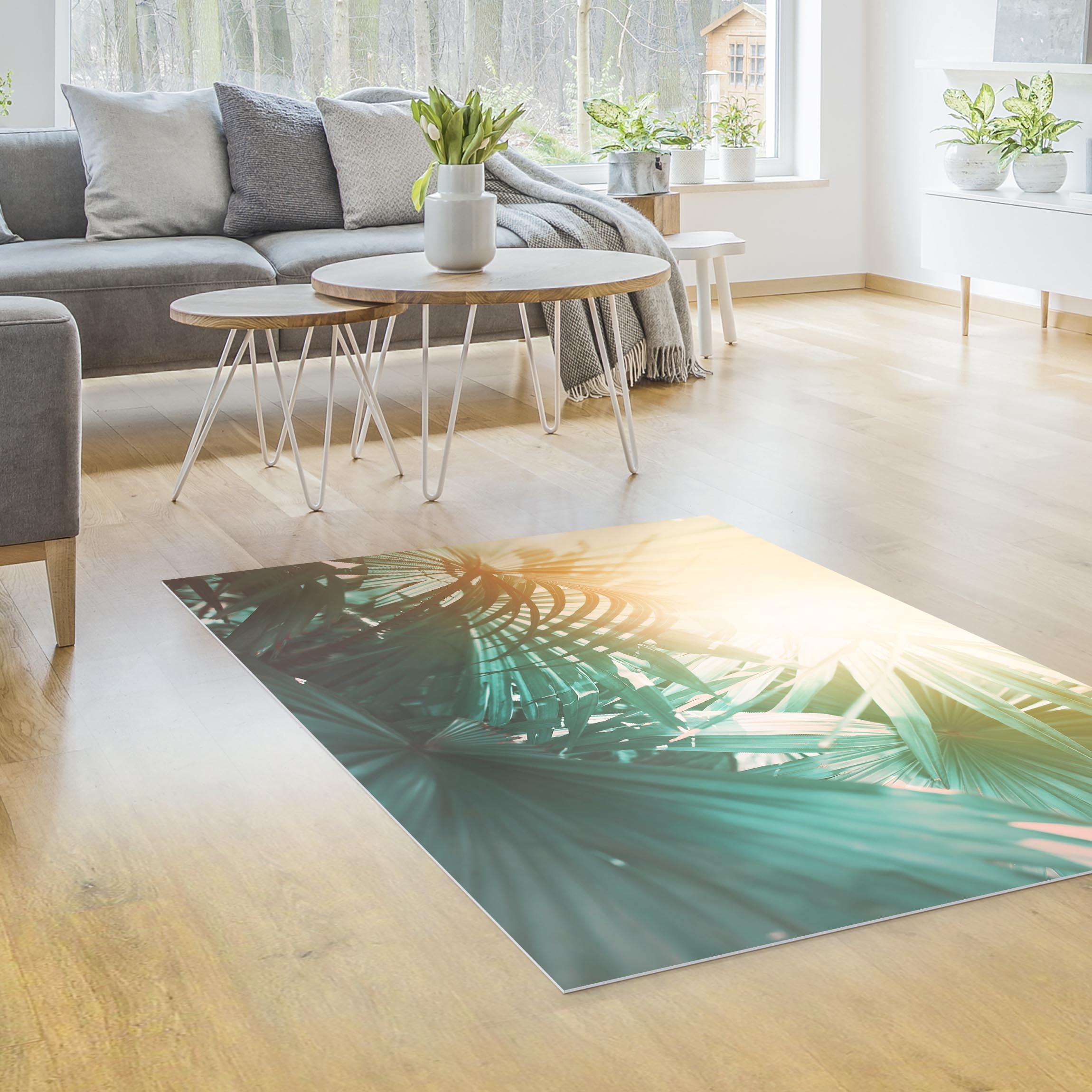 Vinylteppich Tropische Pflanzen Palmen bei Sonnenuntergang