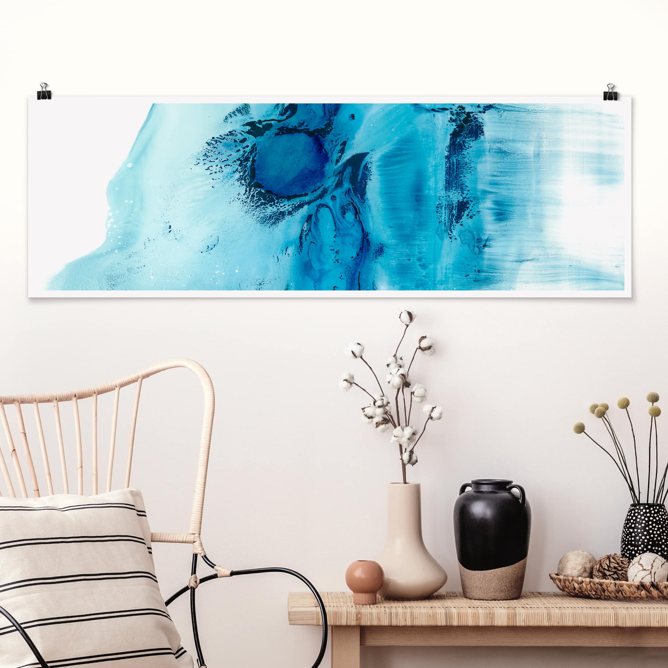 Panorama Poster Blaue Strömung II
