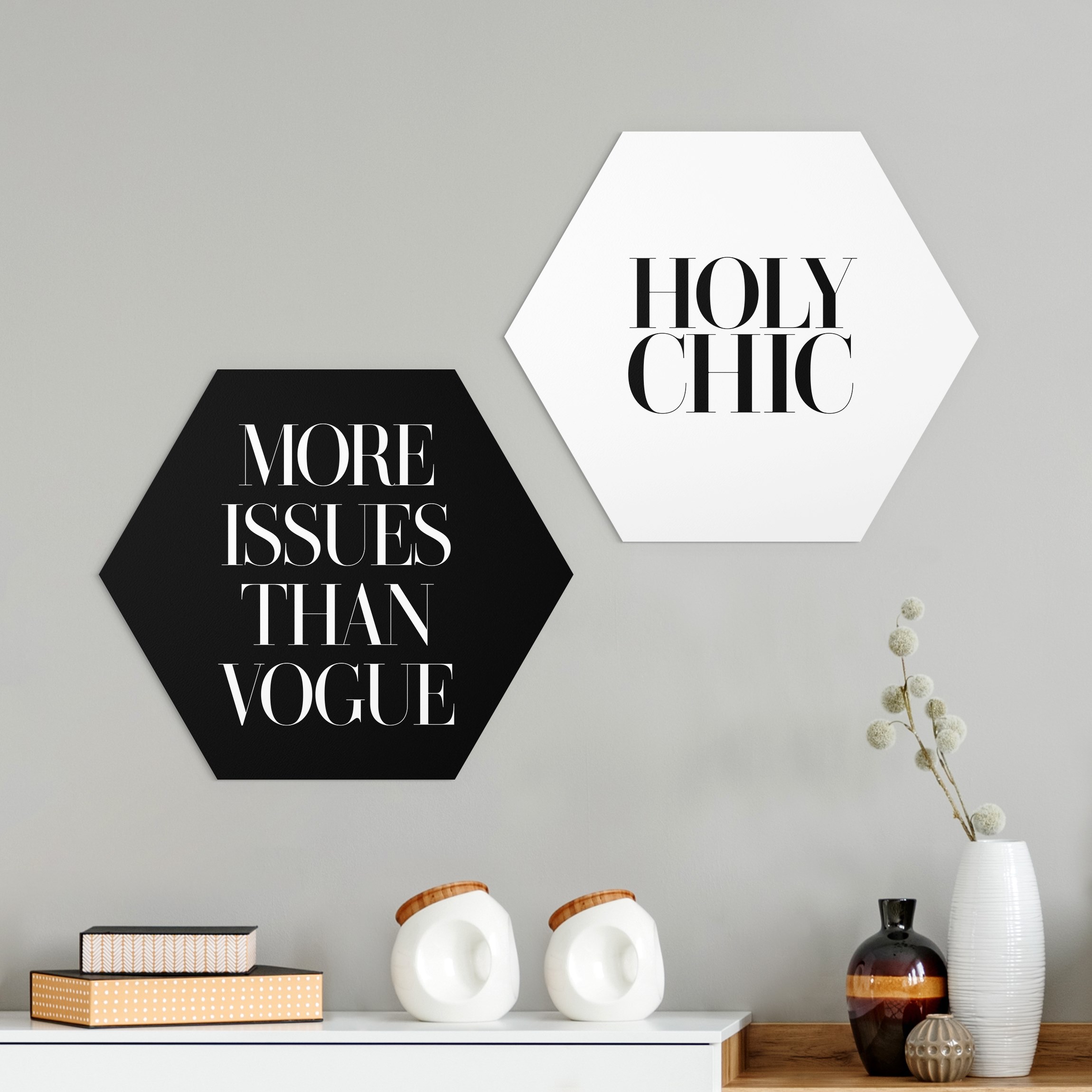 2-teiliges Hexagon-Alu-Dibond Bild Holy Chic & Vogue
