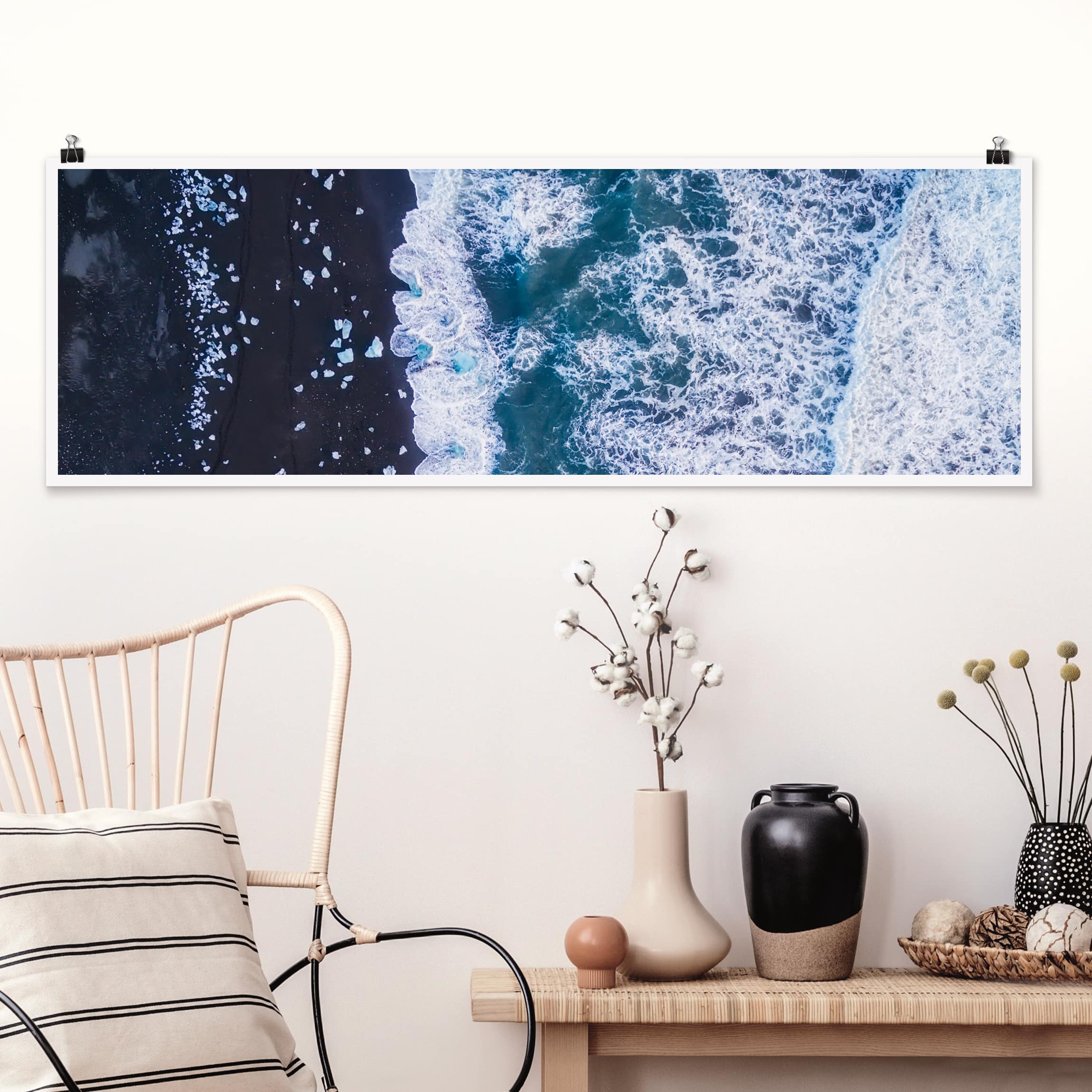 Panorama Poster Luftbild - Jökulsárlón in Island vertikal