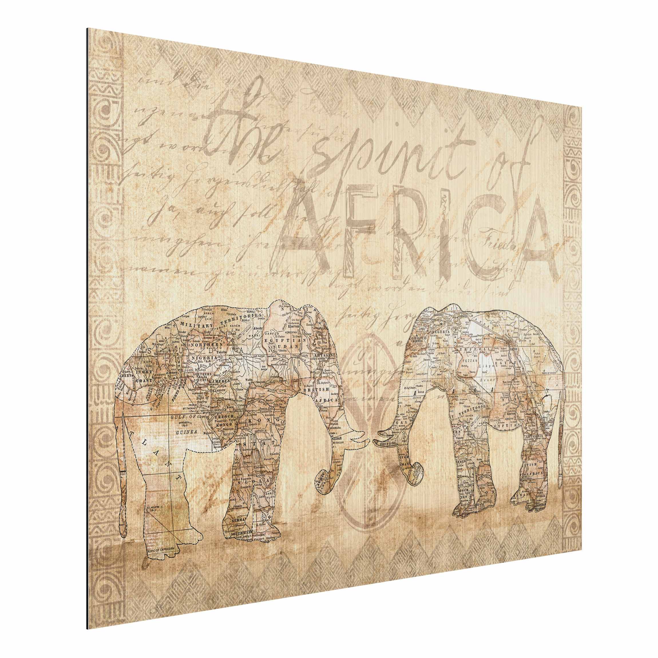 Alu-Dibond Bild Vintage Collage - Spirit of Africa