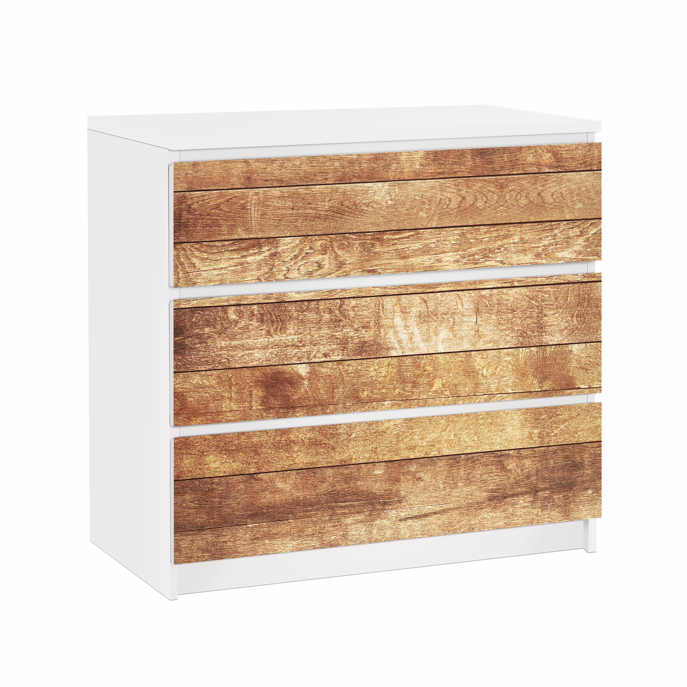 Möbelfolie für IKEA Malm Kommode 3 Schubladen Nordic Woodwall