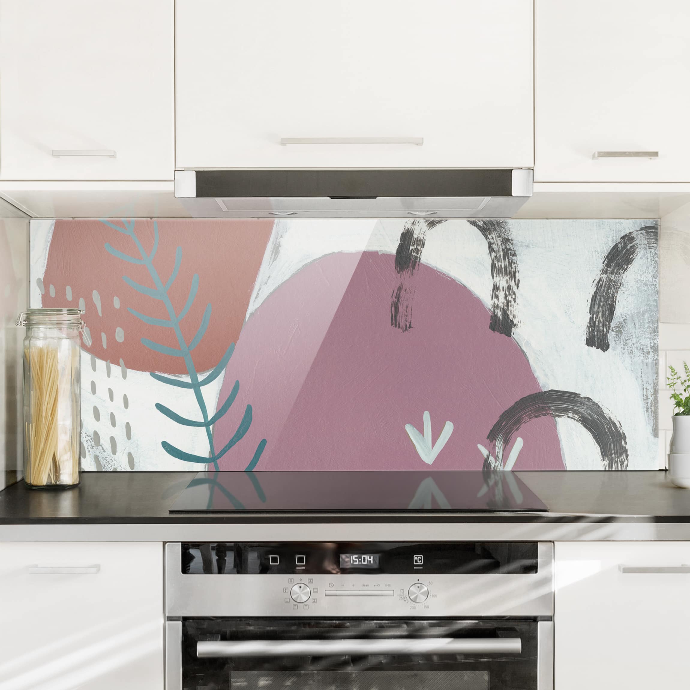 Glas Spritzschutz - Panorama Karneval der Formen in Beere II