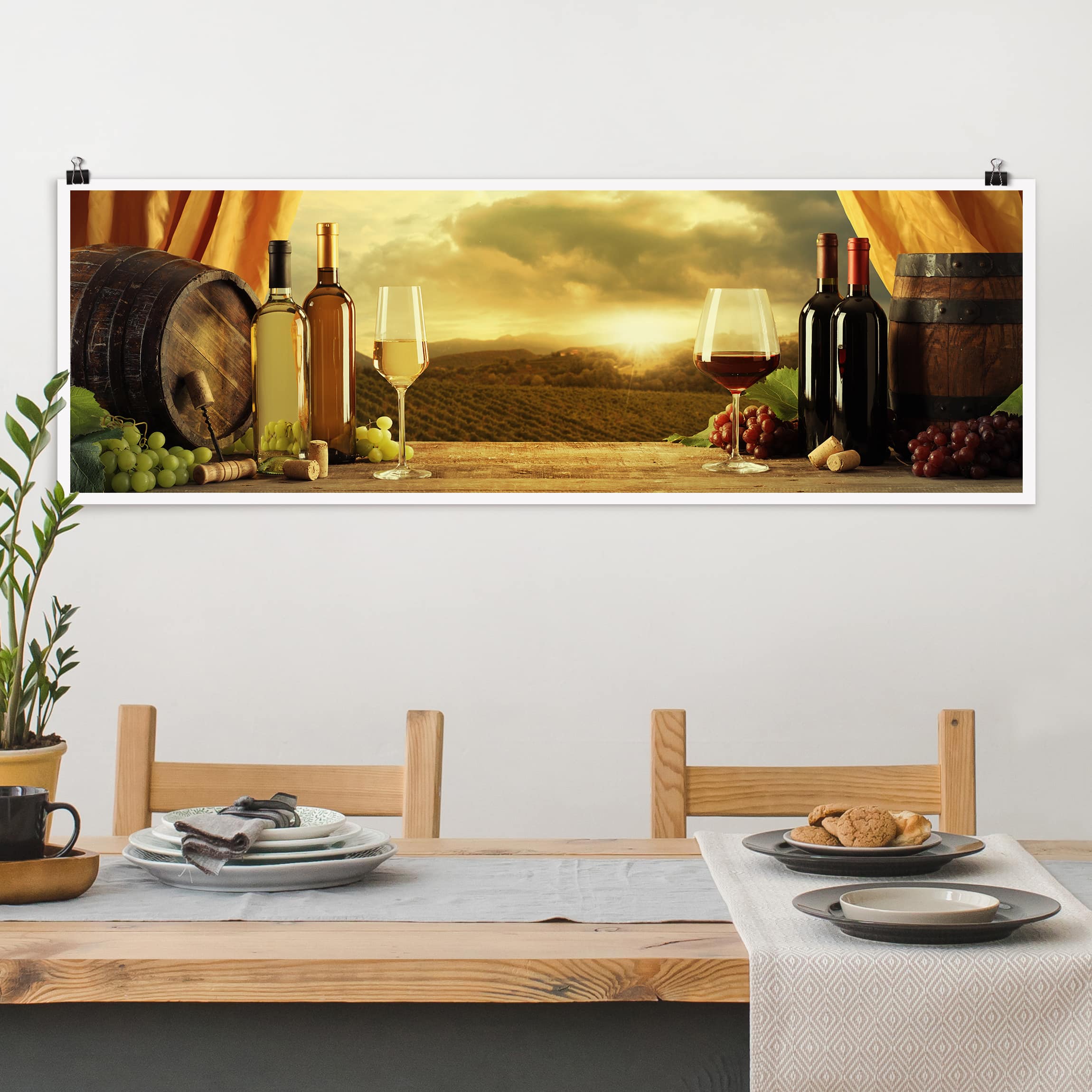 Panorama Poster Wein mit Ausblick
