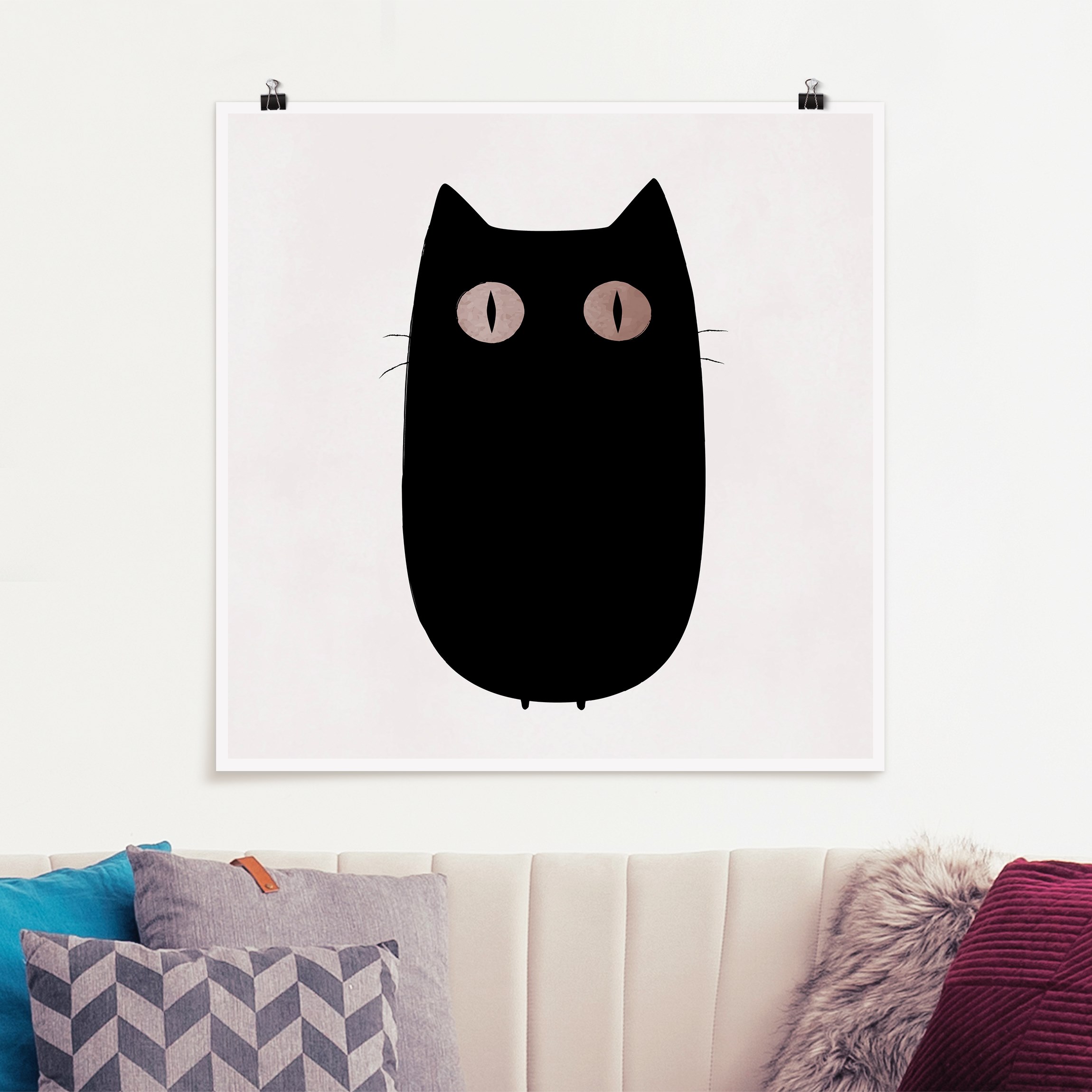 Poster Schwarze Katze Illustration