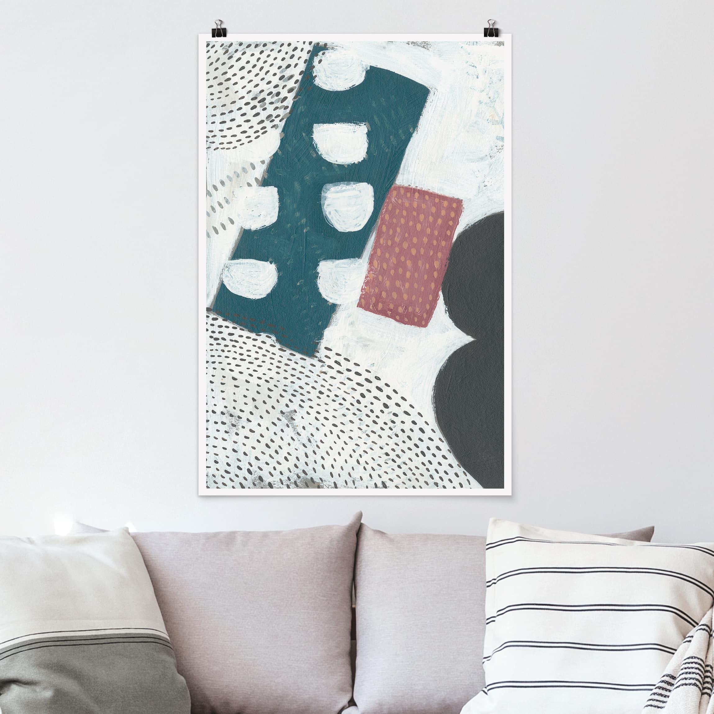 Poster - Hochformat Karneval der Formen in Petrol I