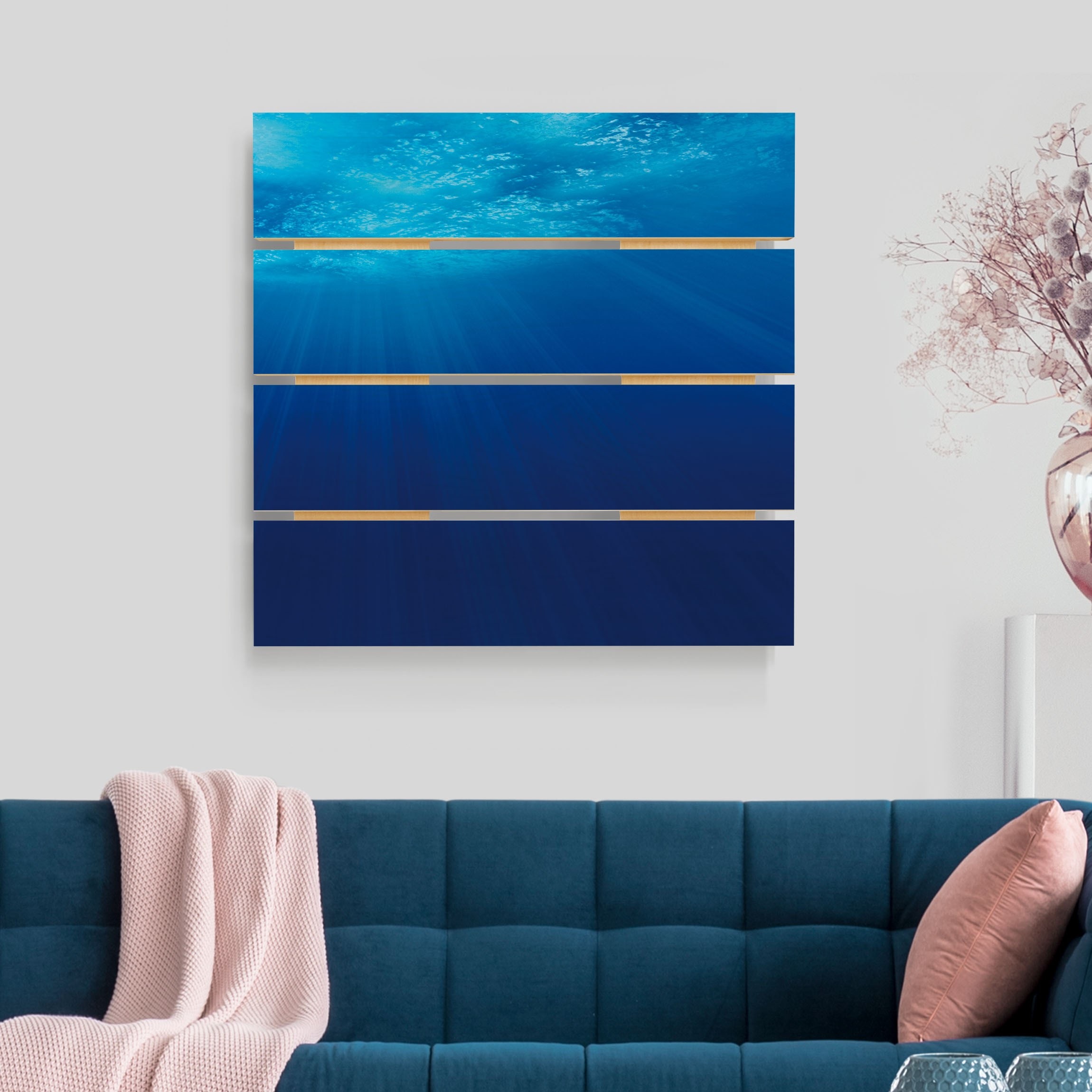 Holzbild Plankenoptik - Quadrat Arctic Sun