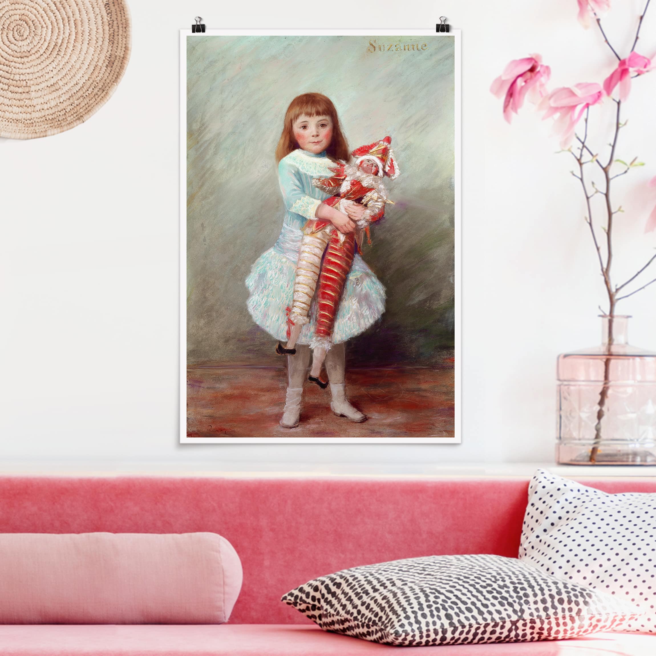 Poster - Hochformat Auguste Renoir - Suzanne mit Harlekinpuppe