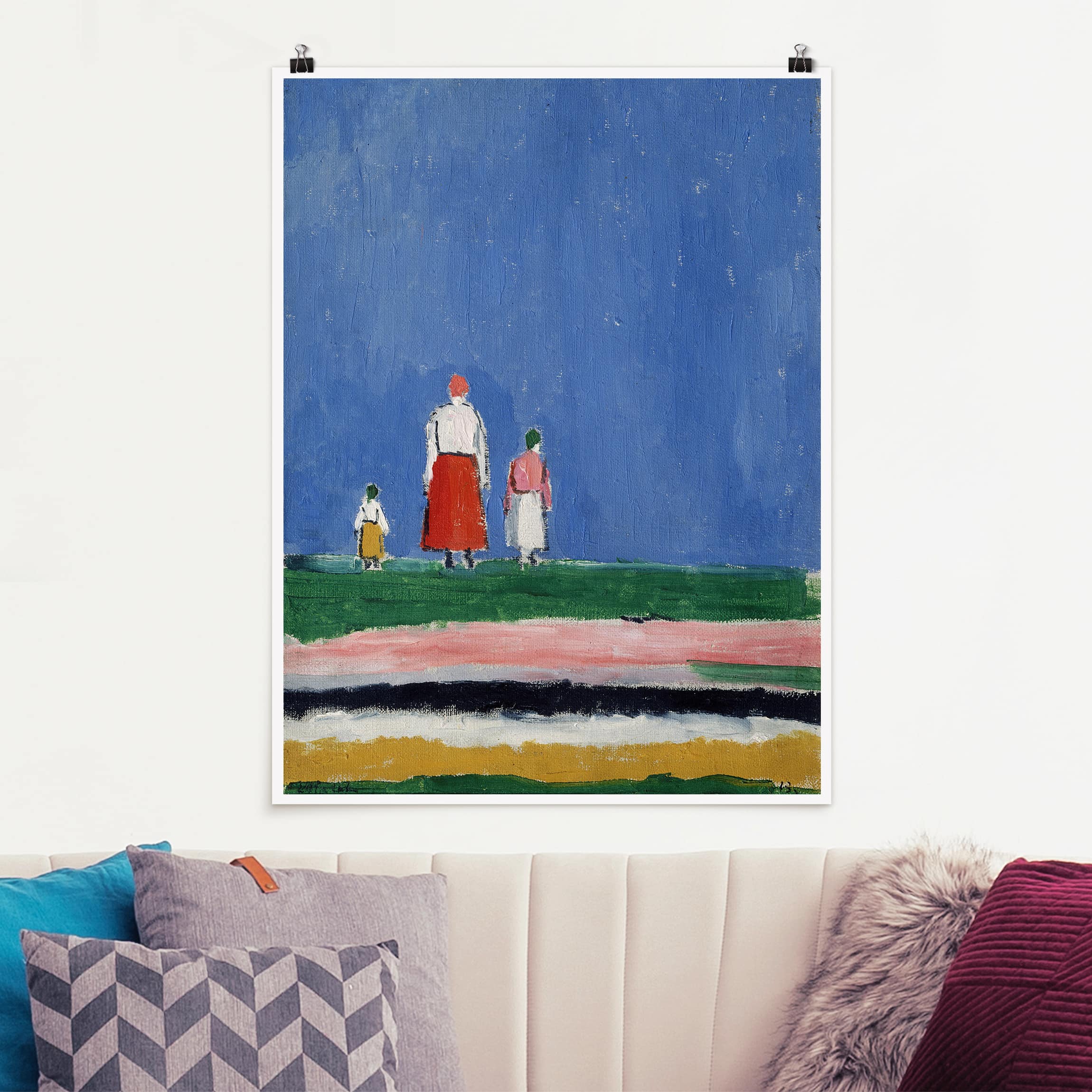 Poster Matt inkl. Posterklammern Kasimir Malewitsch - Drei Figuren