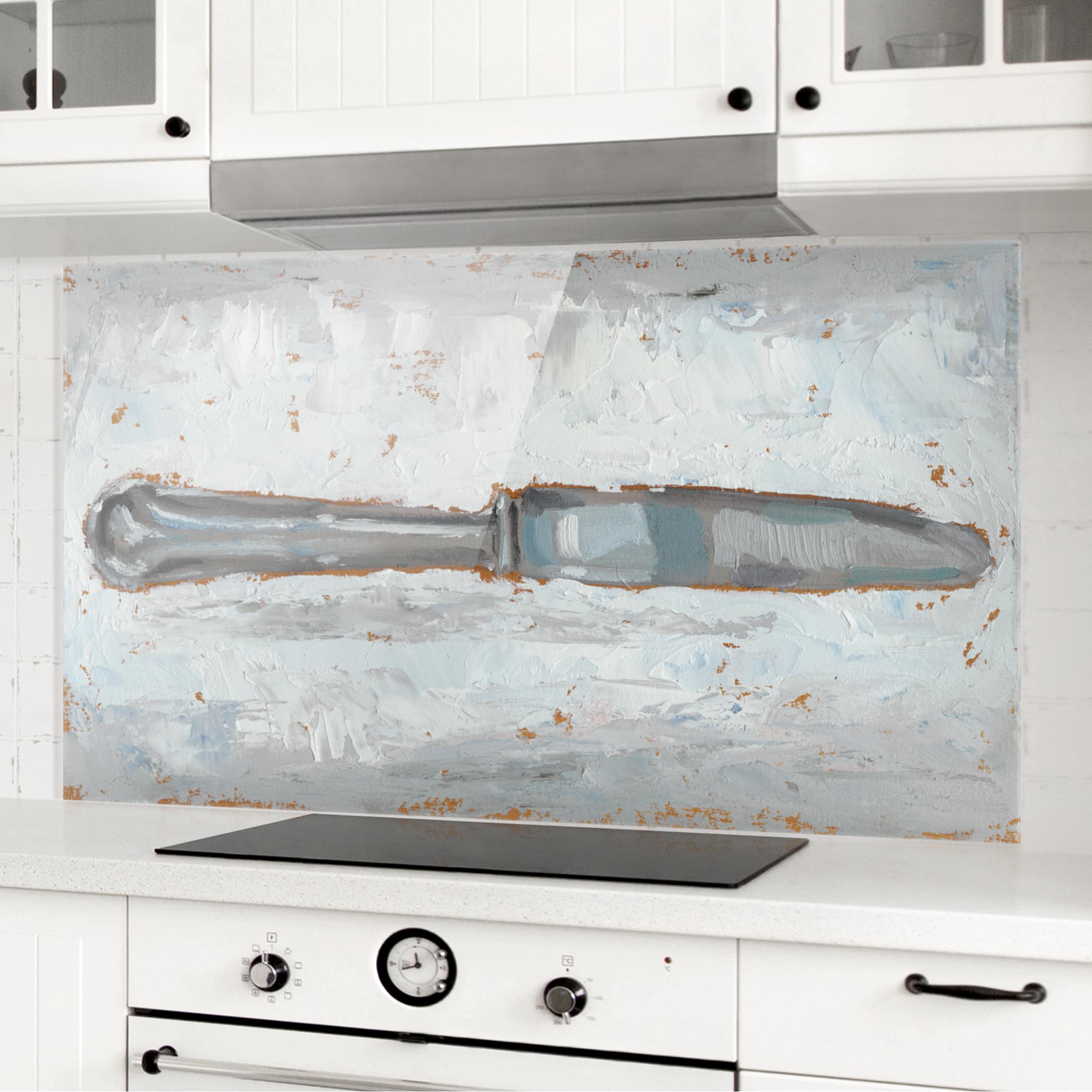 Glas Spritzschutz - Querformat 2:1 Impressionistisches Besteck - Messer