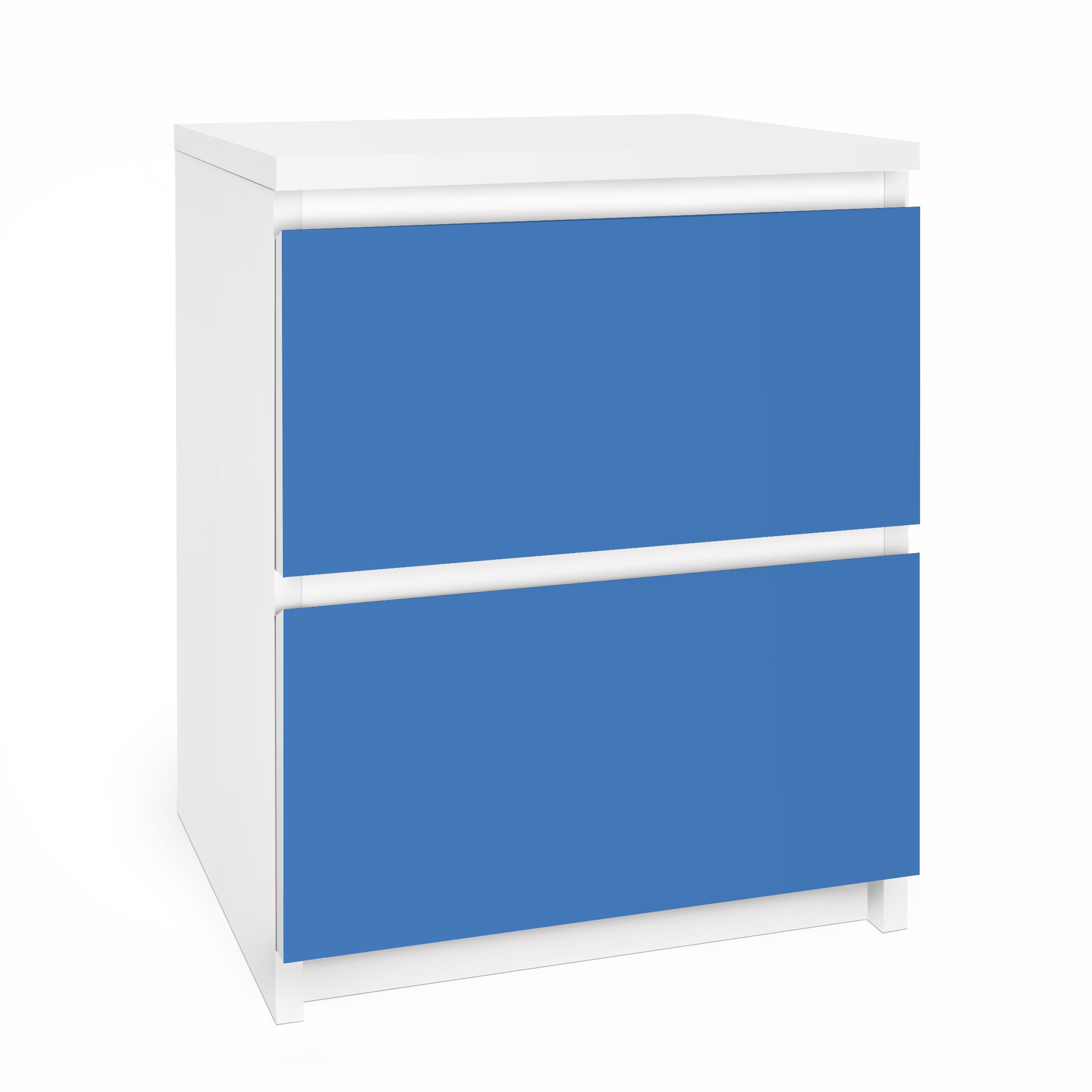 Möbelfolie für IKEA Malm Kommode 2 Schubladen Colour Royal Blue