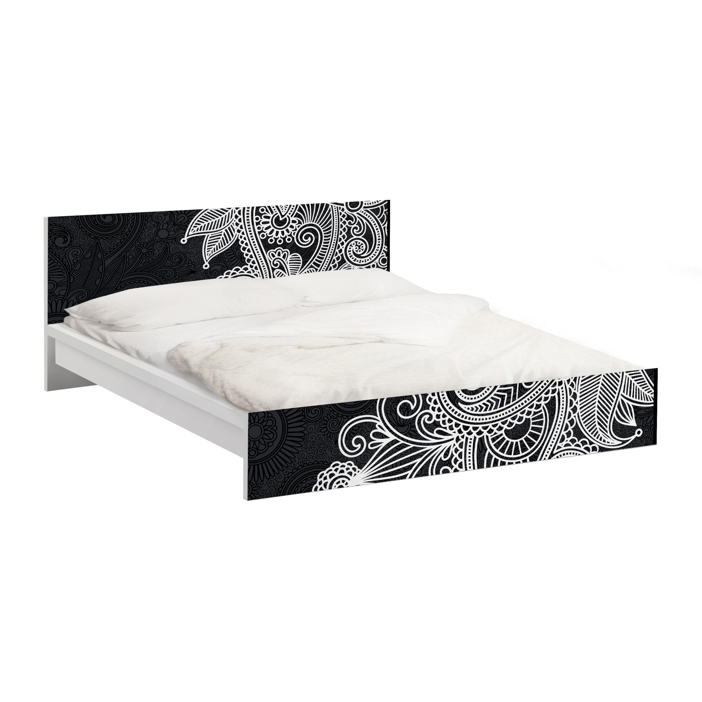 Möbelfolie für IKEA Malm Bett 140 cm Breite Gothic Ornament