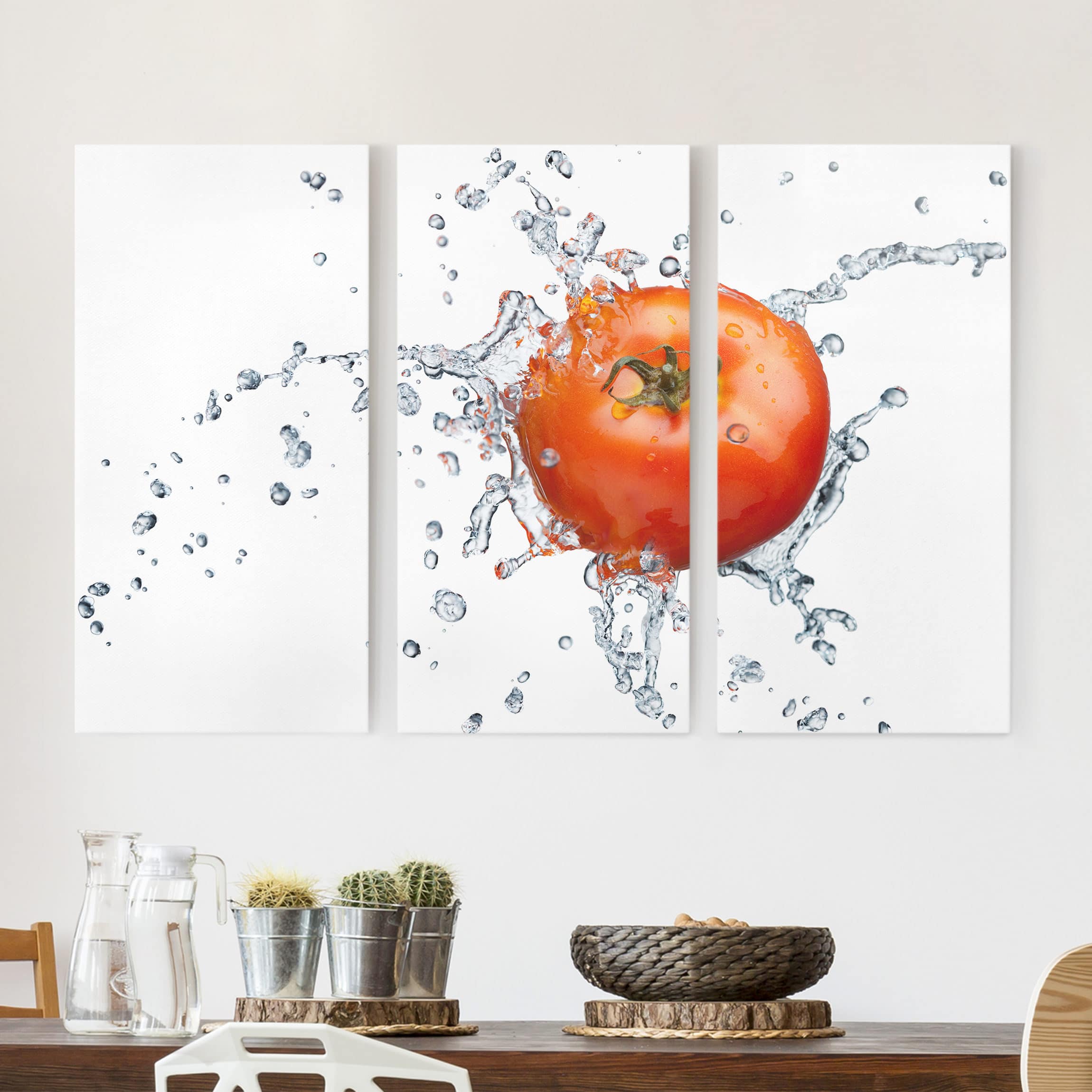 3-teiliges Leinwandbild Küche Frische Tomate