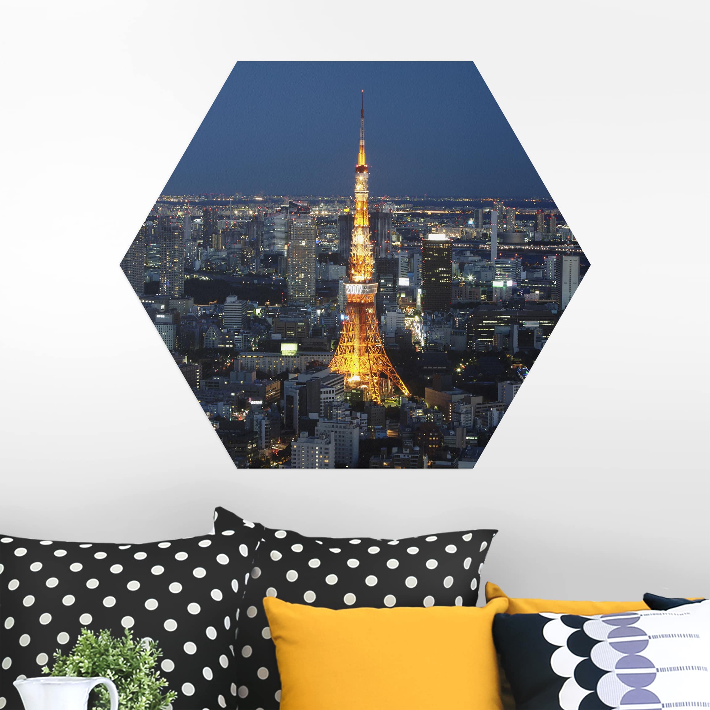 Hexagon-Alu-Dibond Bild Tokyo Tower