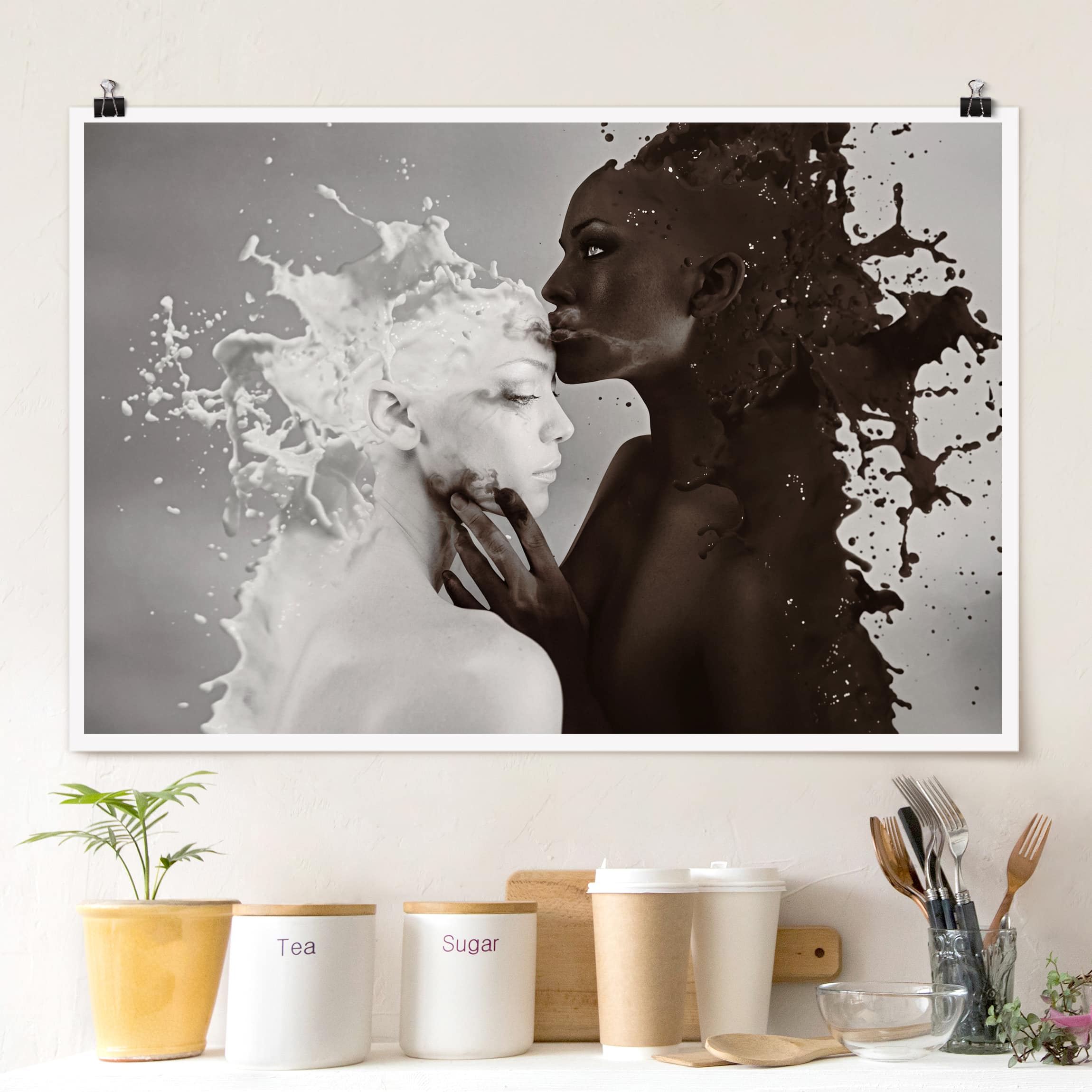 Poster Milch & Kaffee Kuss