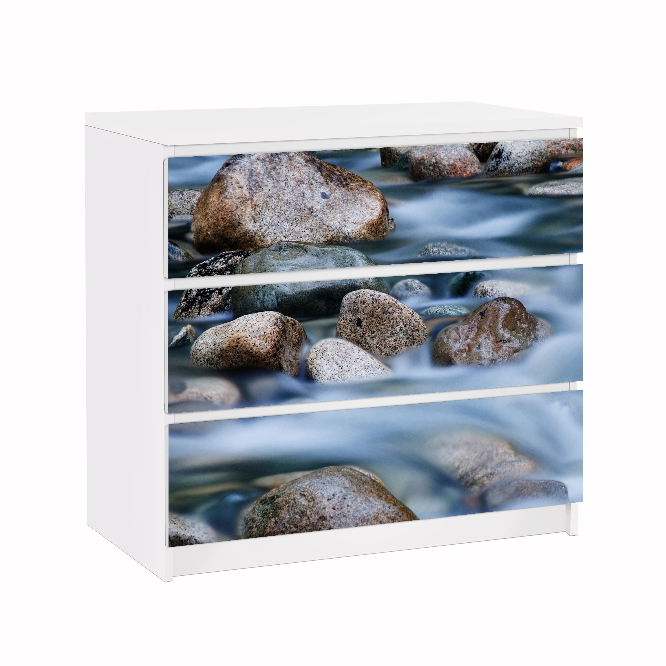 Möbelfolie für IKEA Malm Kommode 3 Schubladen Fluss in Kanada