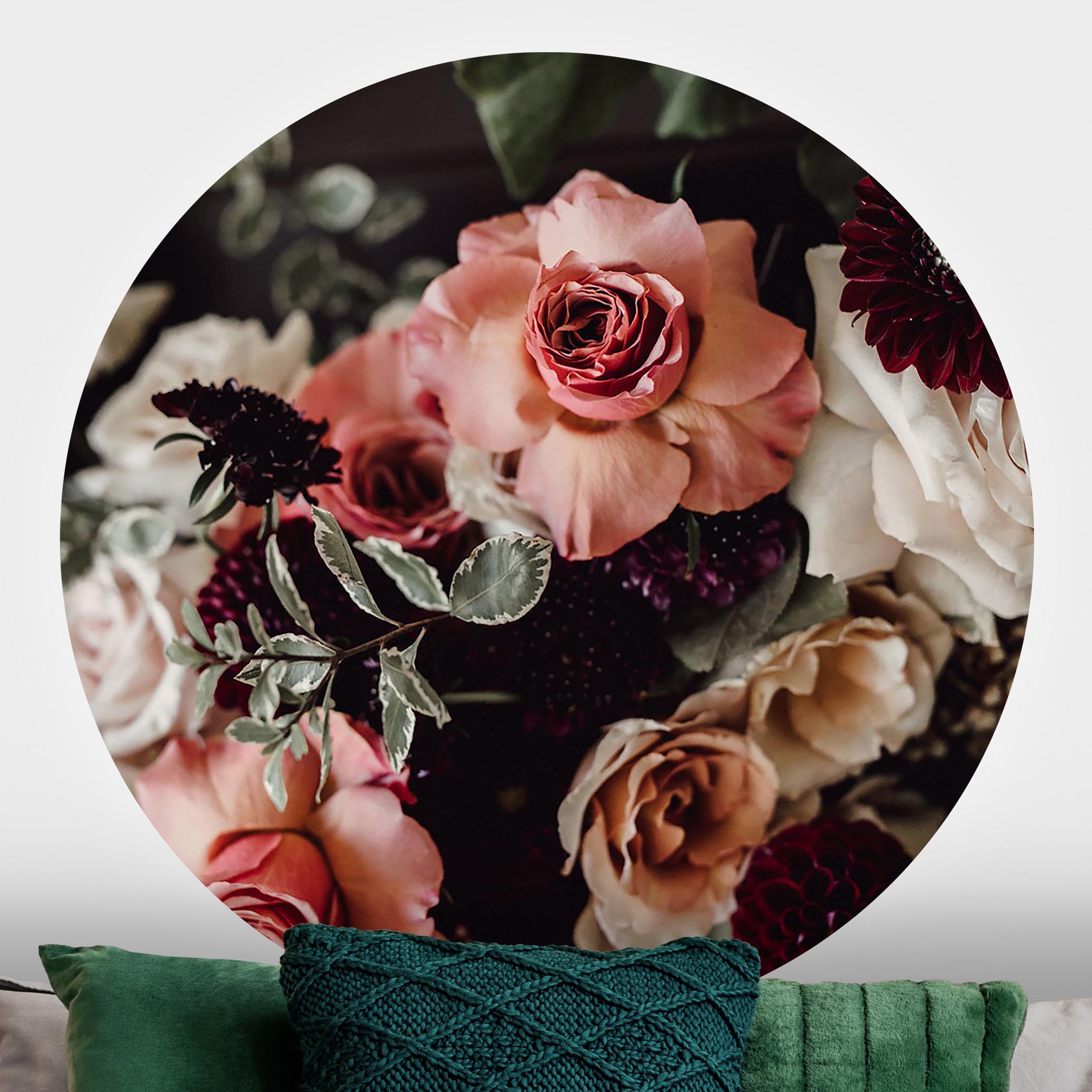 Runde Fototapete Edles Blumen Bouquet