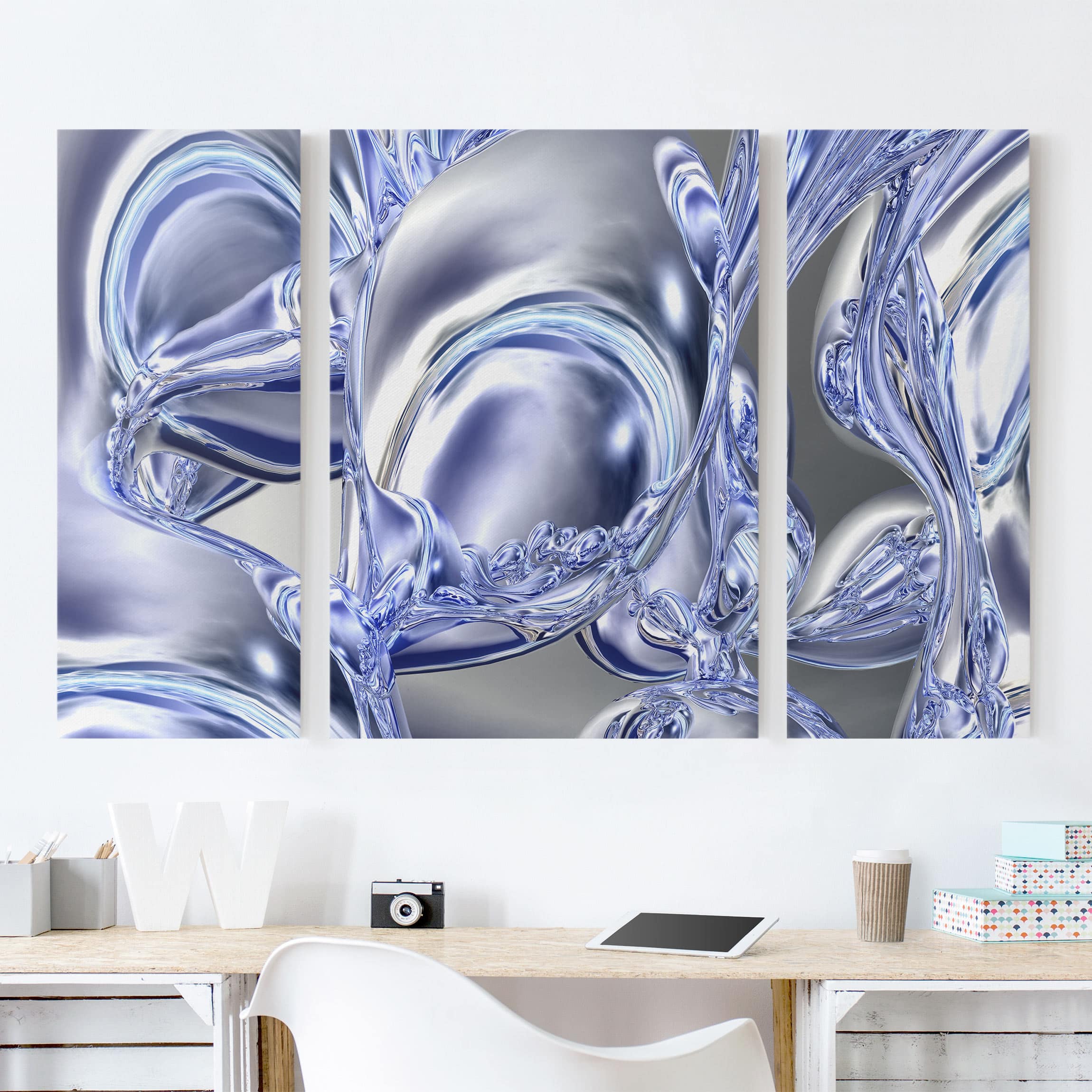 3-teiliges Leinwandbild - Querformat Liquid Smoke